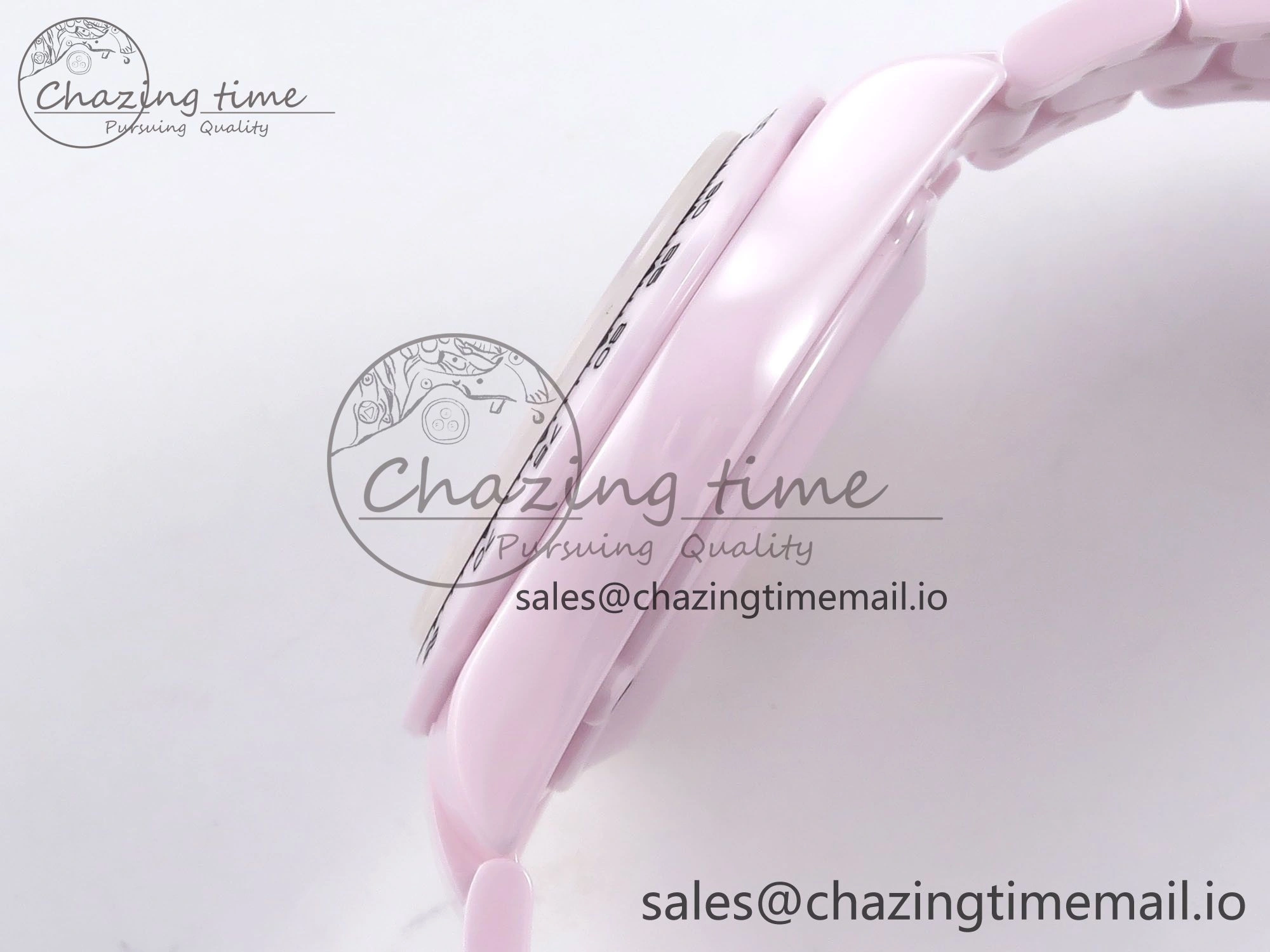 SmoothTexture Daytona AET Pink Ceramic Case and Bracelet Pink Dial N6F Best Edition SA 1194