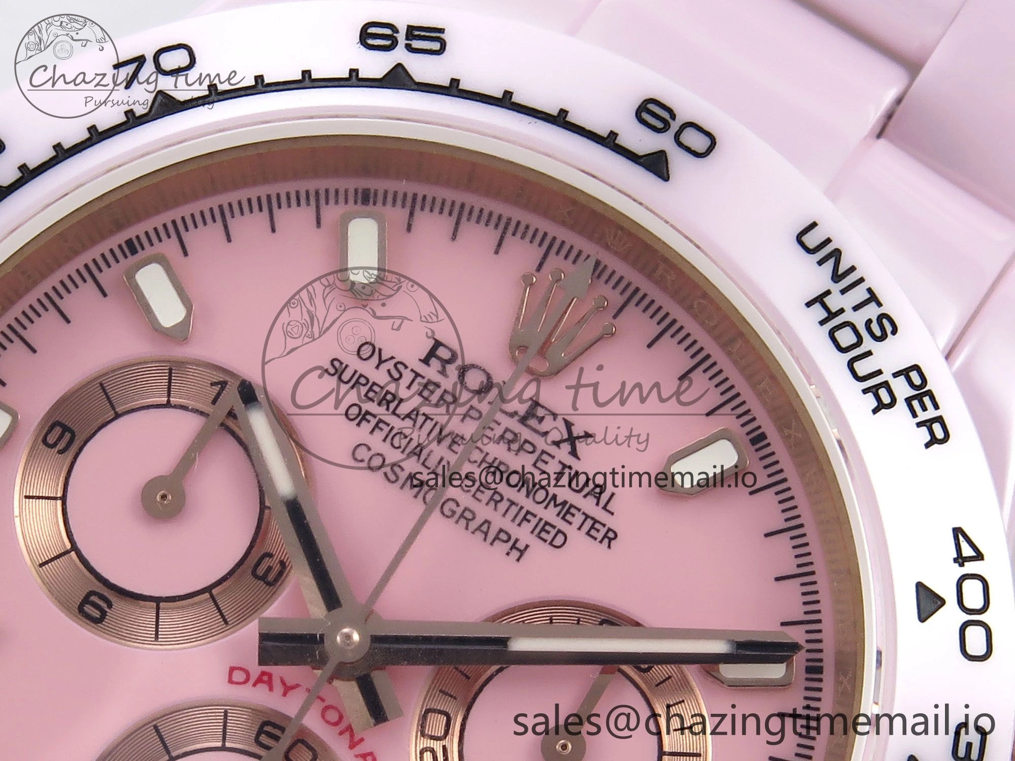 SmoothTexture Daytona AET Pink Ceramic Case and Bracelet Pink Dial N6F Best Edition SA 1194