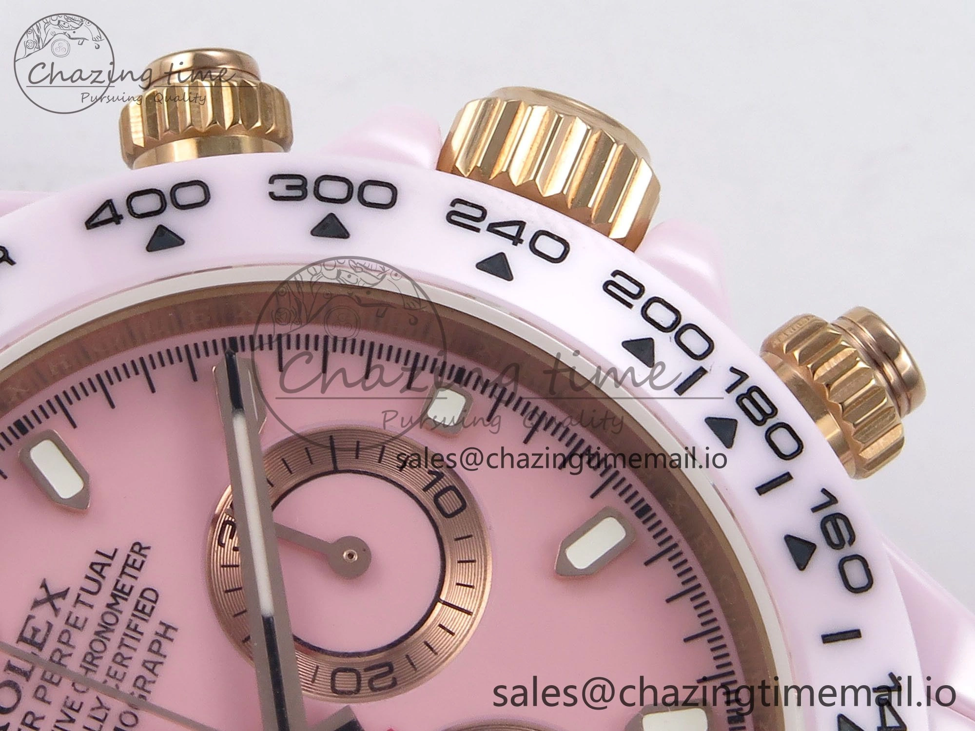 SmoothTexture Daytona AET Pink Ceramic Case and Bracelet Pink Dial N6F Best Edition SA 1194