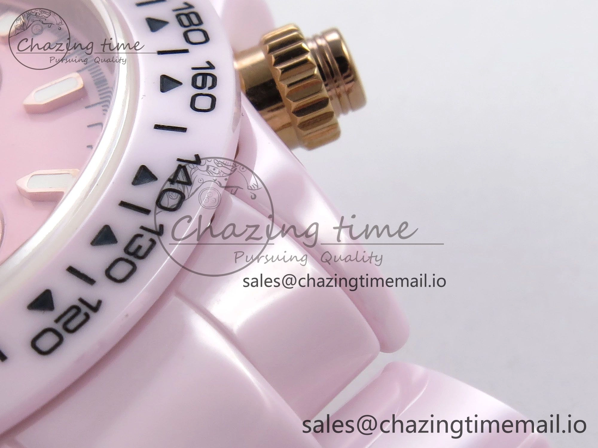 SmoothTexture Daytona AET Pink Ceramic Case and Bracelet Pink Dial N6F Best Edition SA 1194