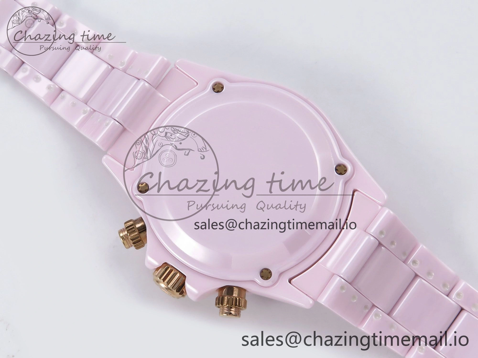 SmoothTexture Daytona AET Pink Ceramic Case and Bracelet Pink Dial N6F Best Edition SA 1194