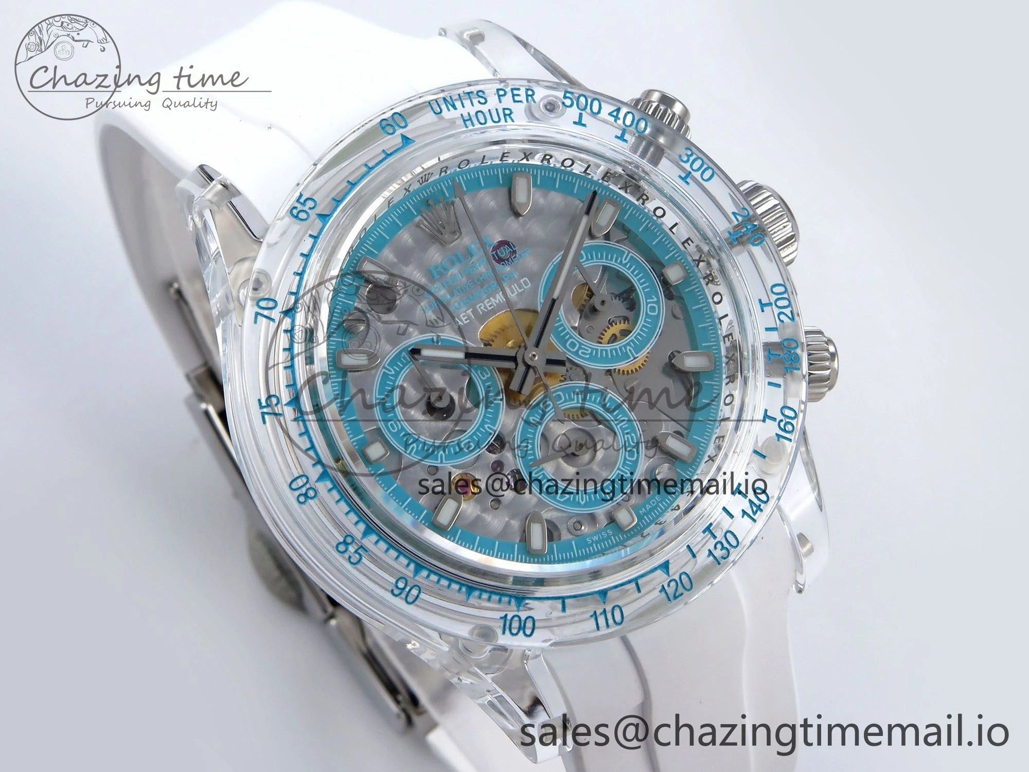 MultiPurpose Daytona AET Remould N6F 1:1 Best Edition Blue Dial on Rubber Strap SA 917