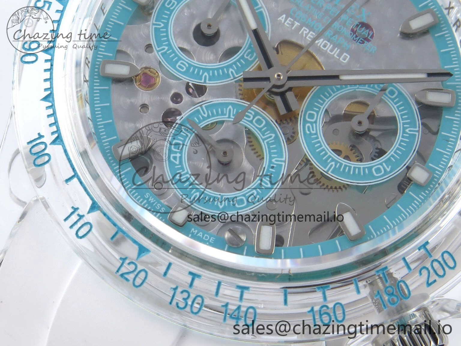 MultiPurpose Daytona AET Remould N6F 1:1 Best Edition Blue Dial on Rubber Strap SA 917