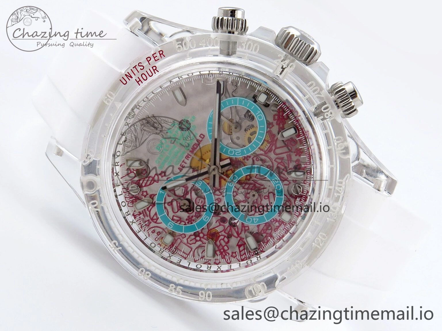 StreetReady Daytona AET Remould N6F 1:1 Best Edition Graphic Dial on Rubber Strap SA 916