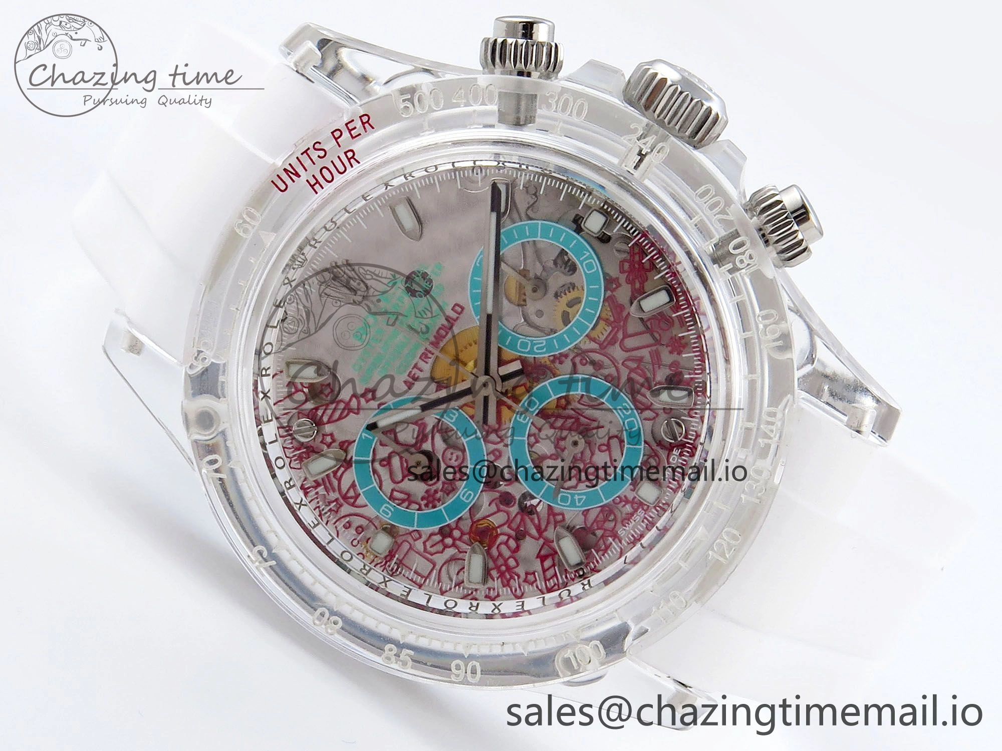 StreetReady Daytona AET Remould N6F 1:1 Best Edition Graphic Dial on Rubber Strap SA 916