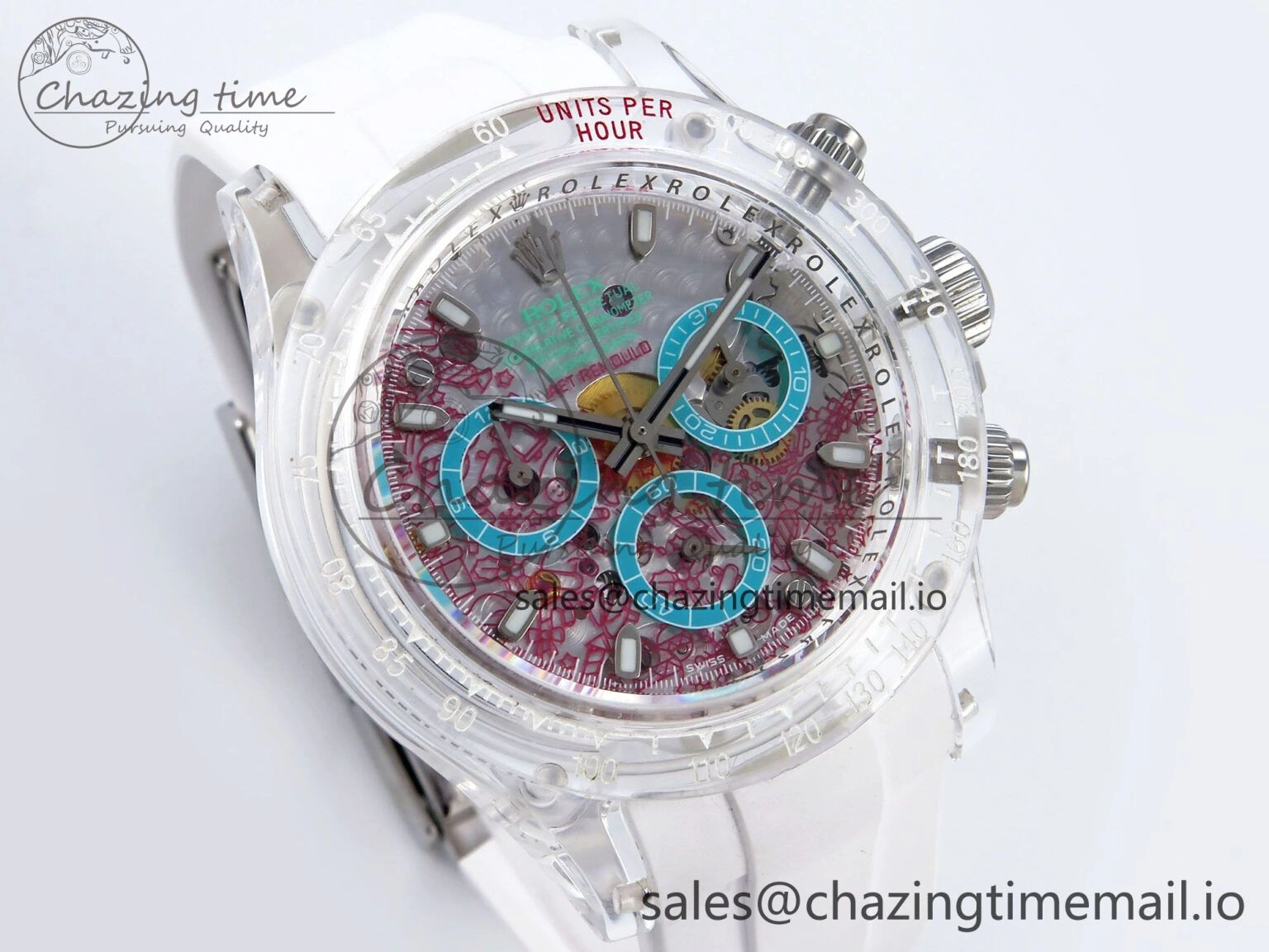 StreetReady Daytona AET Remould N6F 1:1 Best Edition Graphic Dial on Rubber Strap SA 916