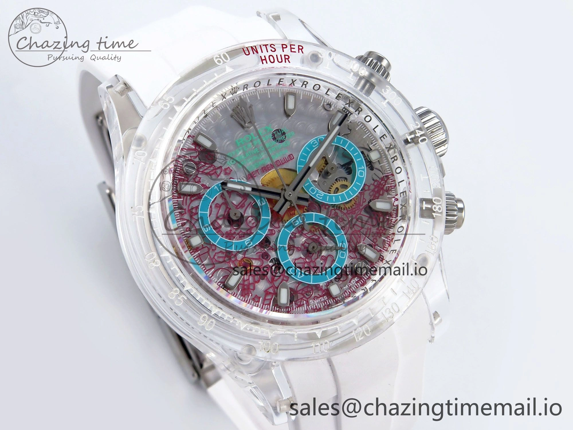 StreetReady Daytona AET Remould N6F 1:1 Best Edition Graphic Dial on Rubber Strap SA 916