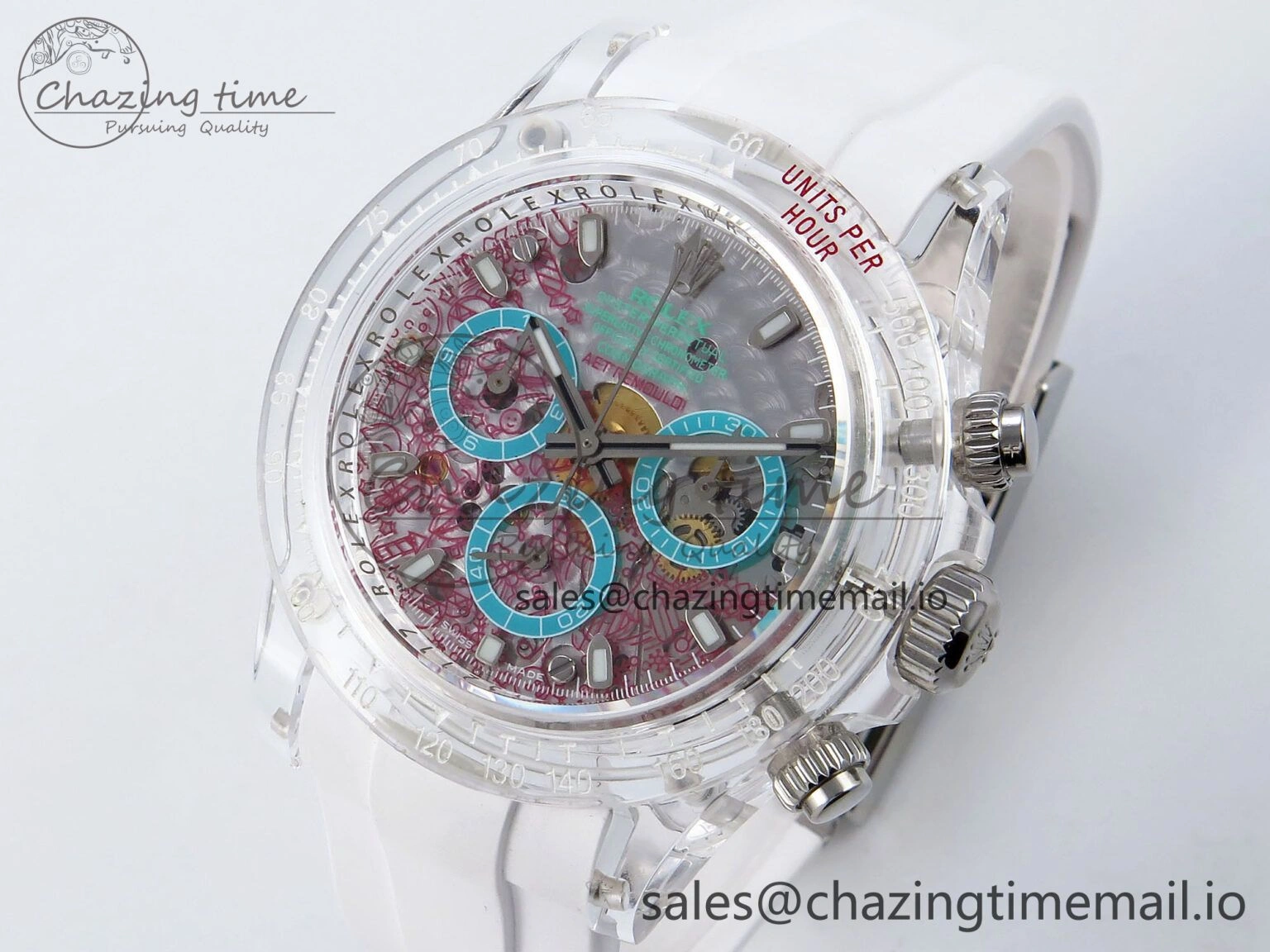 StreetReady Daytona AET Remould N6F 1:1 Best Edition Graphic Dial on Rubber Strap SA 916
