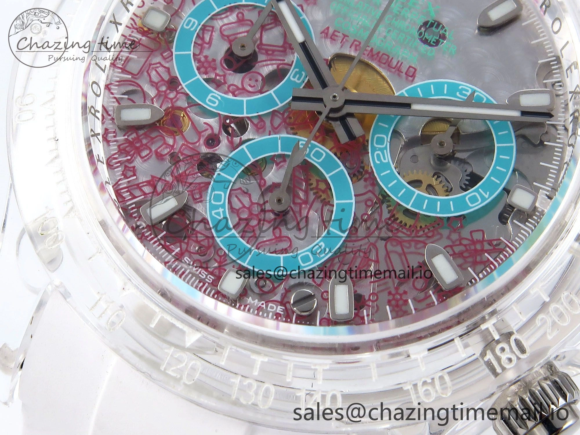 StreetReady Daytona AET Remould N6F 1:1 Best Edition Graphic Dial on Rubber Strap SA 916