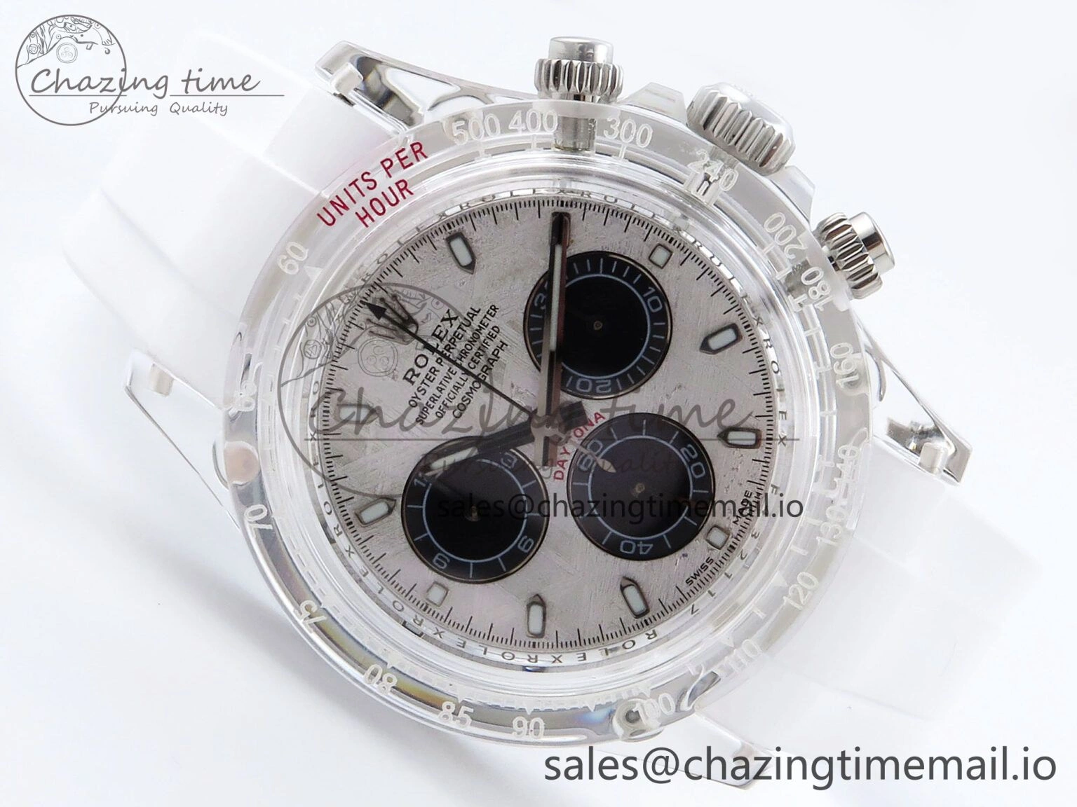 Daytona AET Remould N6F 1:1 Best Edition Meteorite Dial on White Rubber Strap SA Seasonal 920