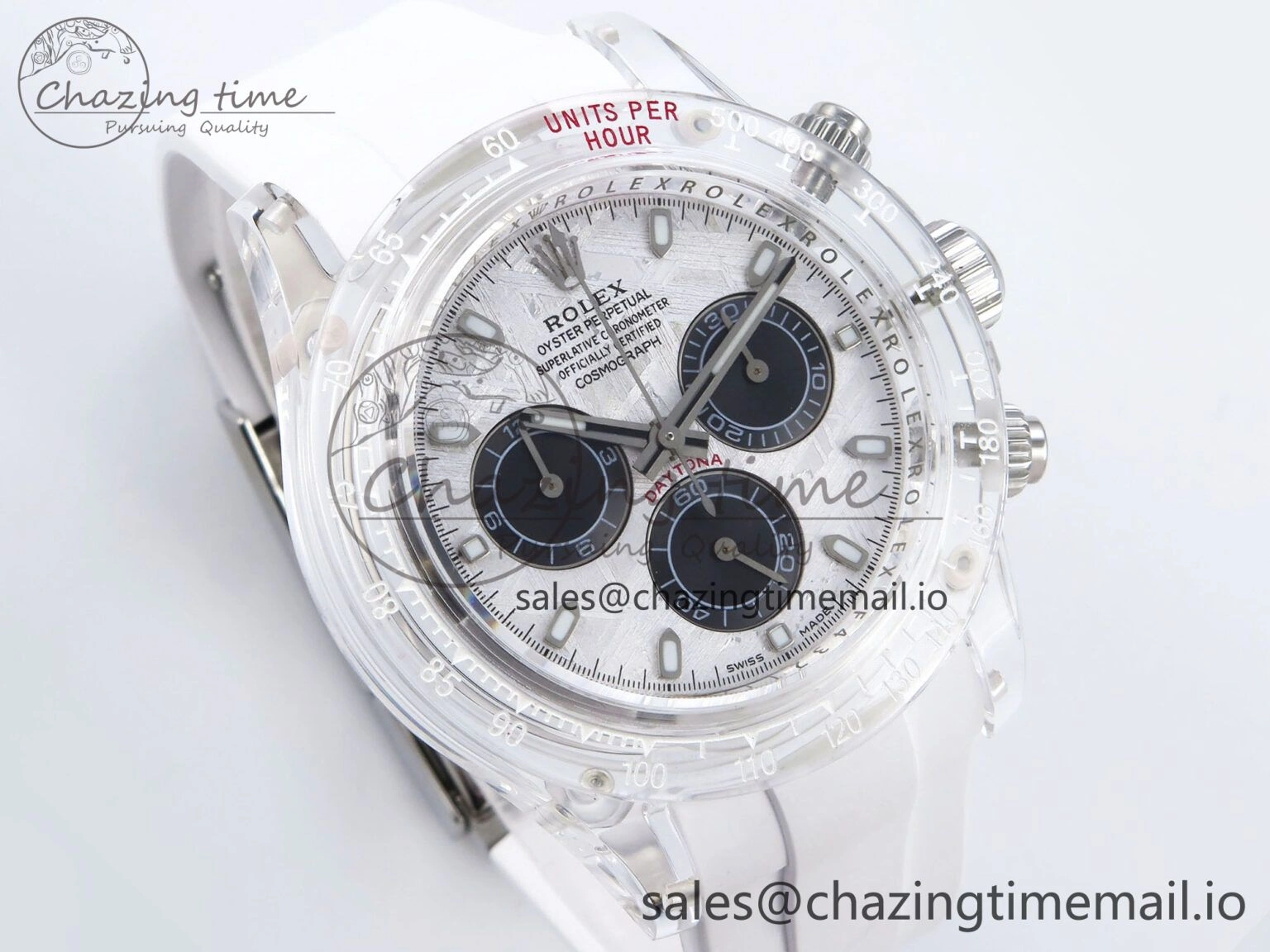 Daytona AET Remould N6F 1:1 Best Edition Meteorite Dial on White Rubber Strap SA Seasonal 920