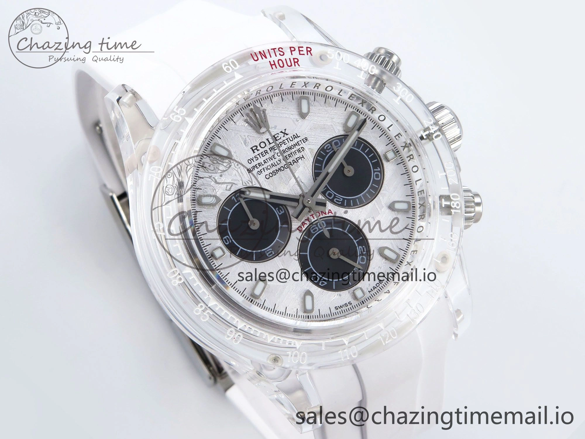 Daytona AET Remould N6F 1:1 Best Edition Meteorite Dial on White Rubber Strap SA Seasonal 920