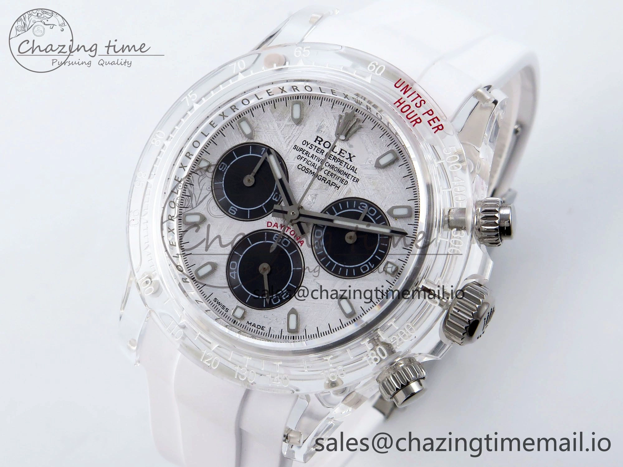 Daytona AET Remould N6F 1:1 Best Edition Meteorite Dial on White Rubber Strap SA Seasonal 920