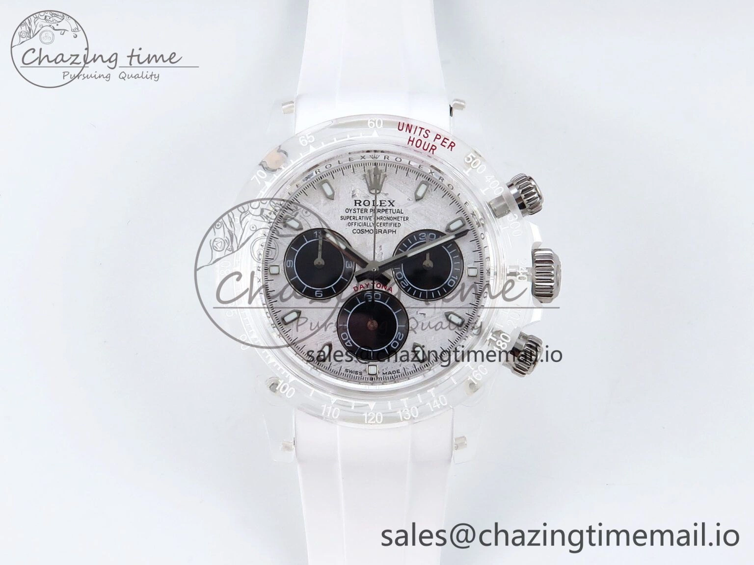 Daytona AET Remould N6F 1:1 Best Edition Meteorite Dial on White Rubber Strap SA Seasonal 920