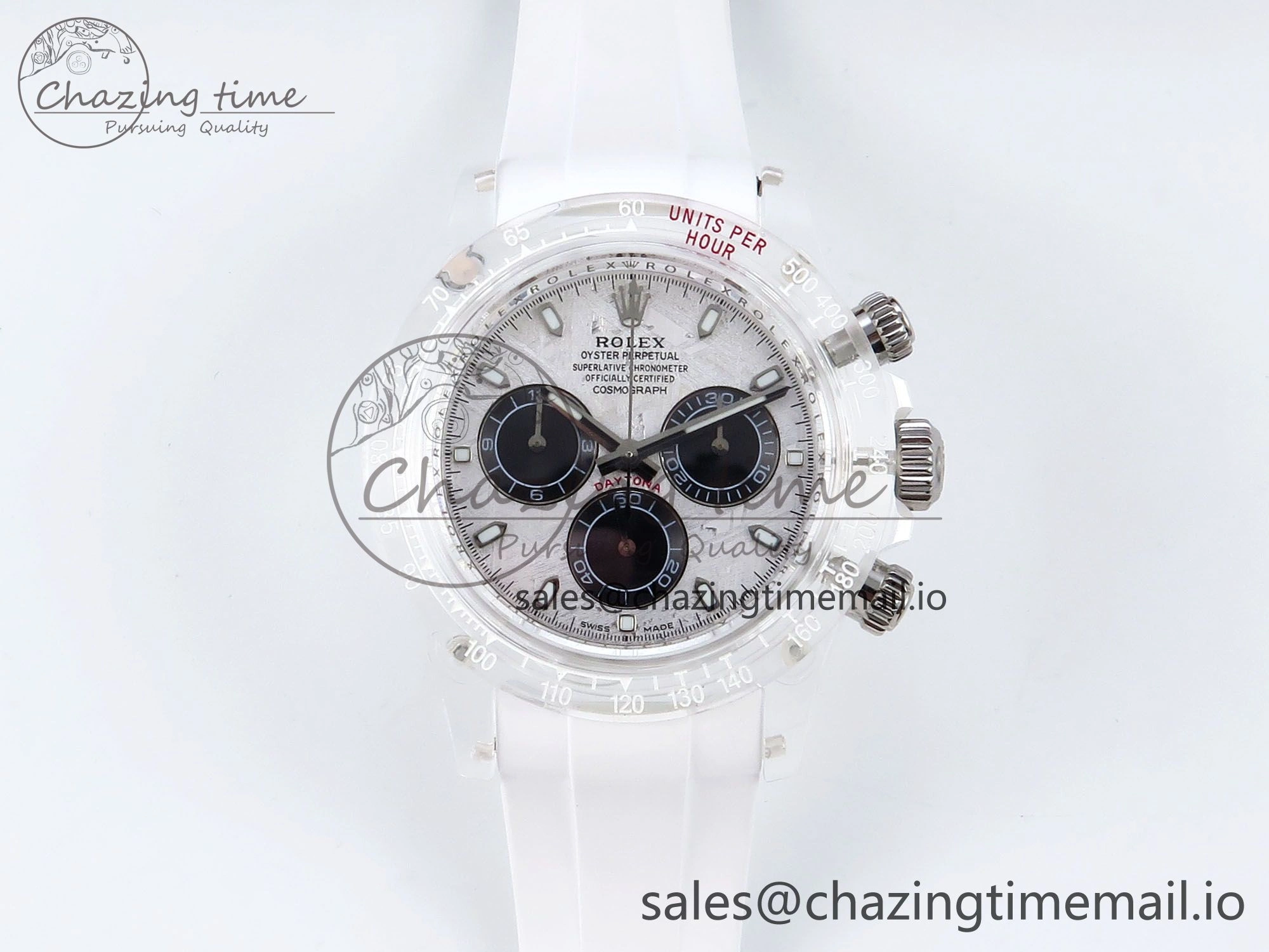 Daytona AET Remould N6F 1:1 Best Edition Meteorite Dial on White Rubber Strap SA Seasonal 920