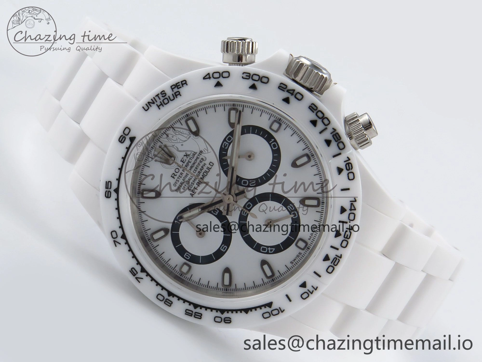 Classic Daytona AET White Ceramic Case and Bracelet Black Dial N6F Best Edition SA 1195