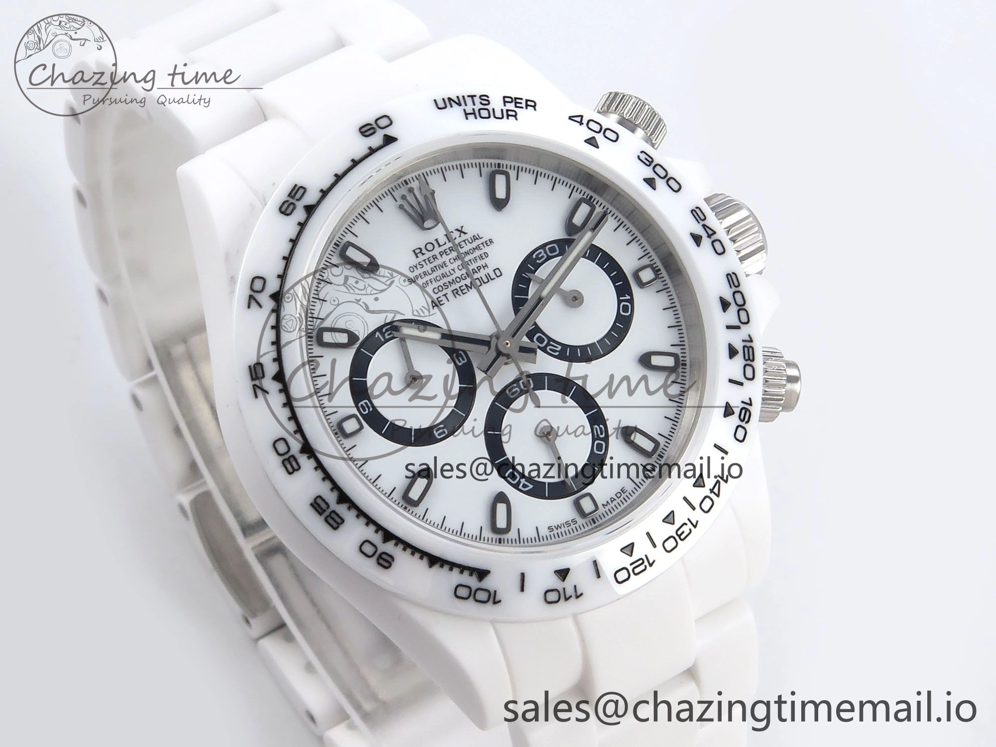 Classic Daytona AET White Ceramic Case and Bracelet Black Dial N6F Best Edition SA 1195