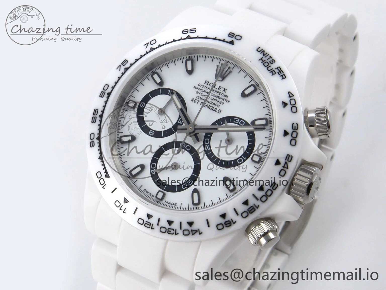Classic Daytona AET White Ceramic Case and Bracelet Black Dial N6F Best Edition SA 1195