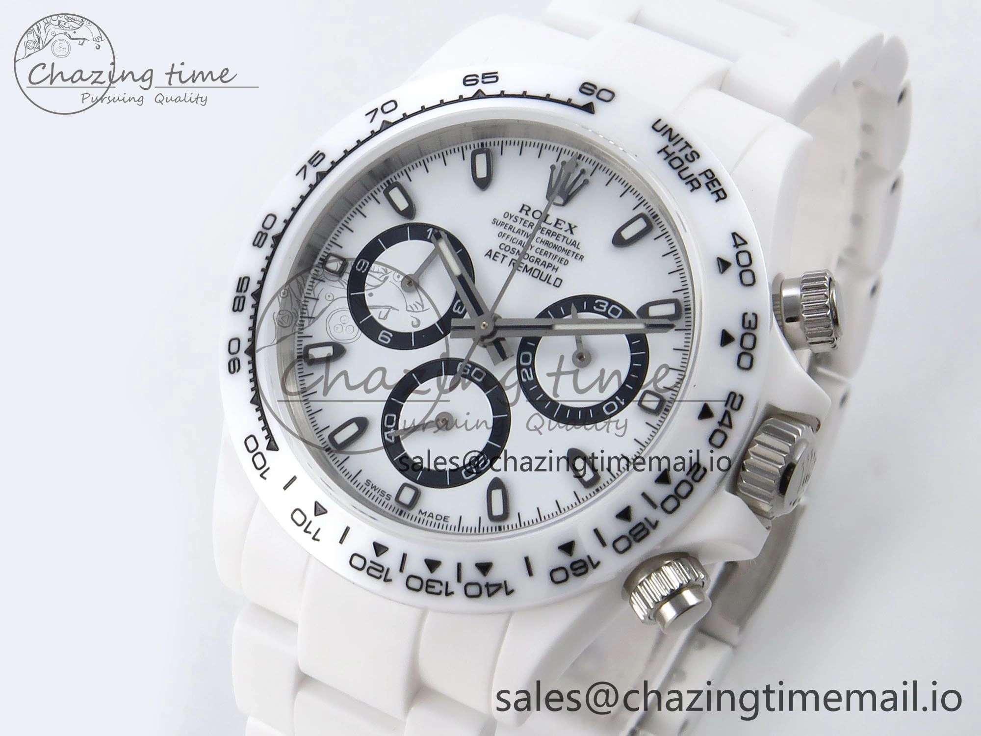 Classic Daytona AET White Ceramic Case and Bracelet Black Dial N6F Best Edition SA 1195