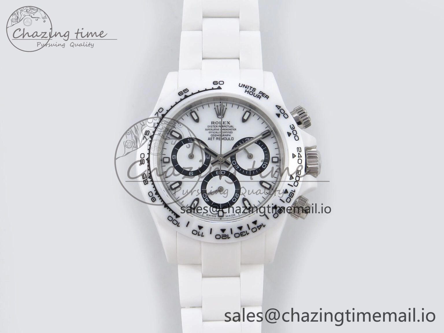 Classic Daytona AET White Ceramic Case and Bracelet Black Dial N6F Best Edition SA 1195