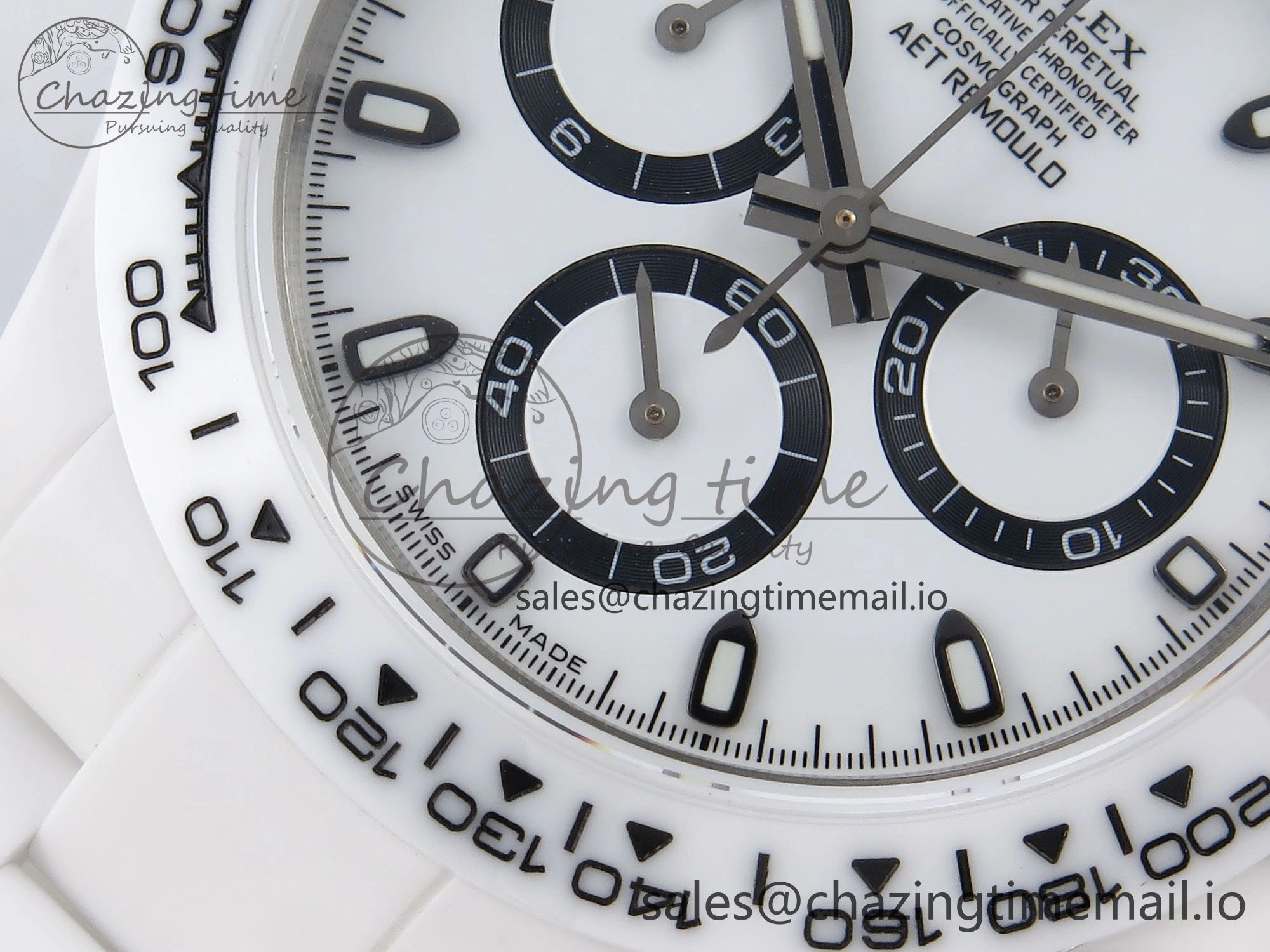 Classic Daytona AET White Ceramic Case and Bracelet Black Dial N6F Best Edition SA 1195
