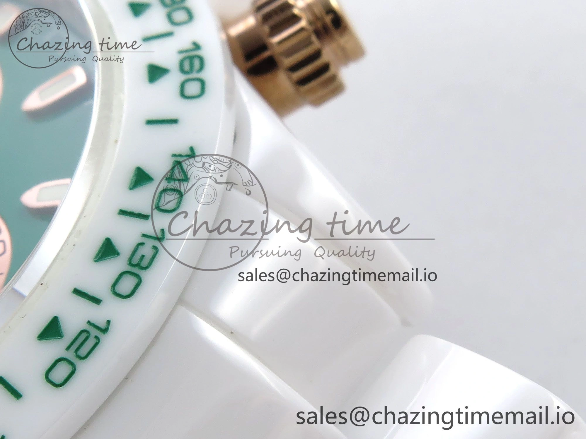 QuickDry Daytona AET White Ceramic Case and Bracelet Green Dial N6F Best Edition SA 1193