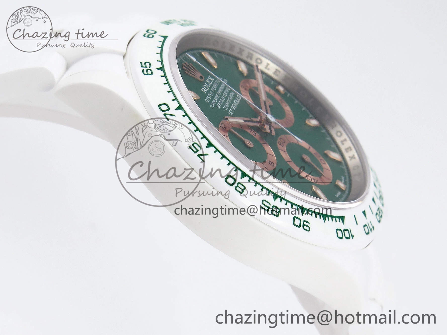 Daytona AET White Ceramic Case and Bracelet Green Dial SA4130 V Unisex 1891