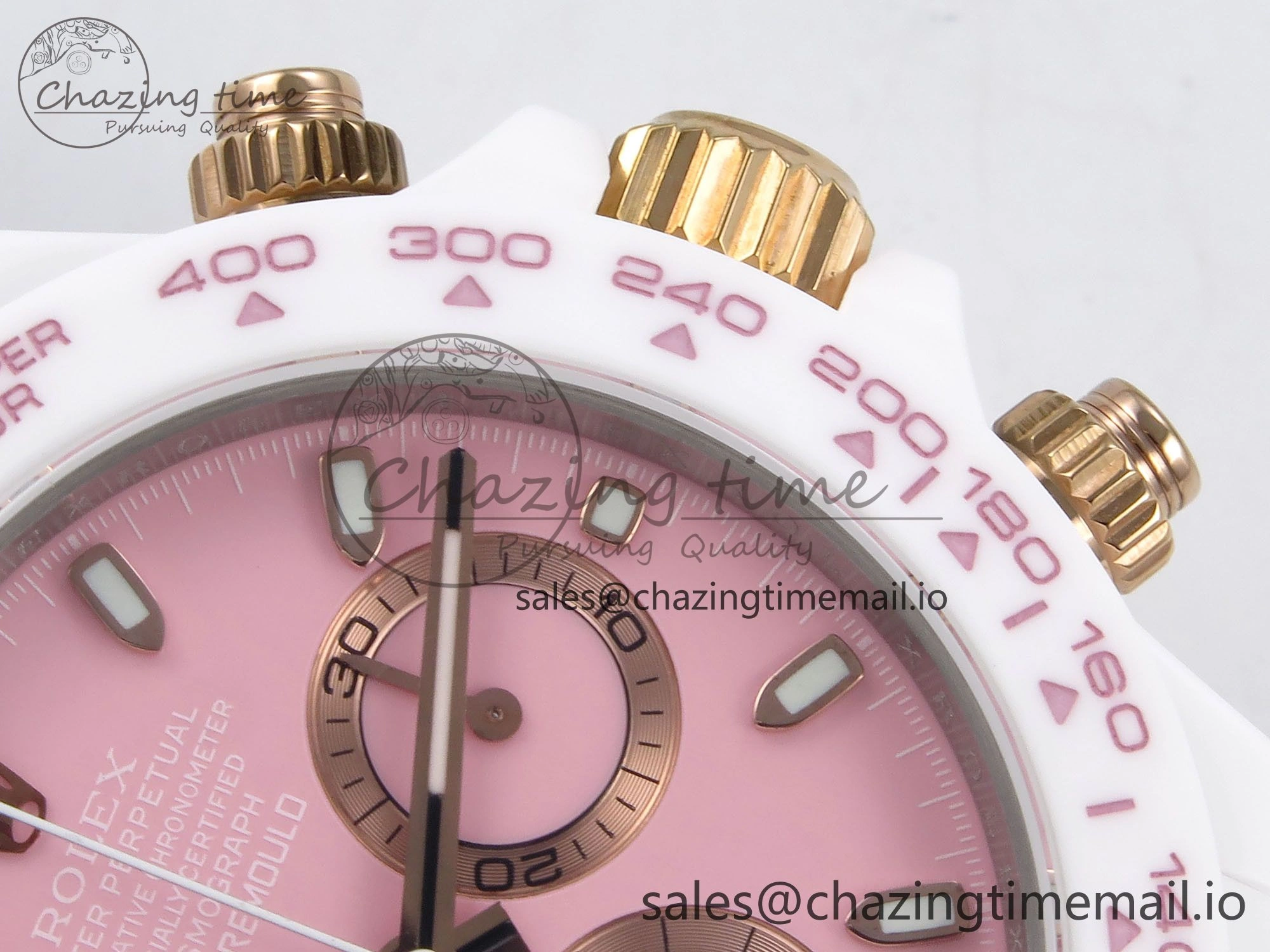 Daytona AET White Ceramic Case and Bracelet Pink Dial N6F Best Edition SA SoftTouch 1196