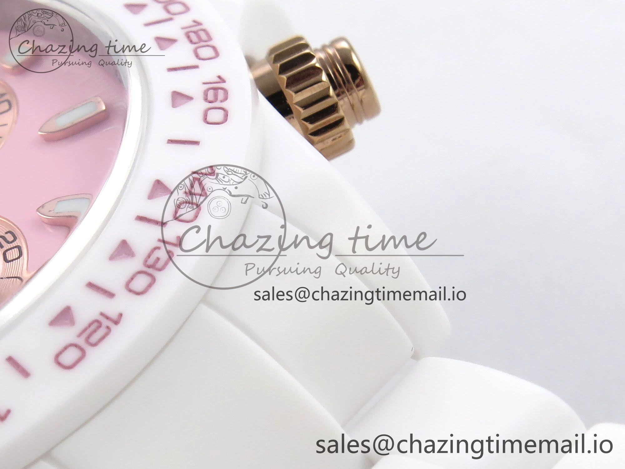Daytona AET White Ceramic Case and Bracelet Pink Dial N6F Best Edition SA SoftTouch 1196