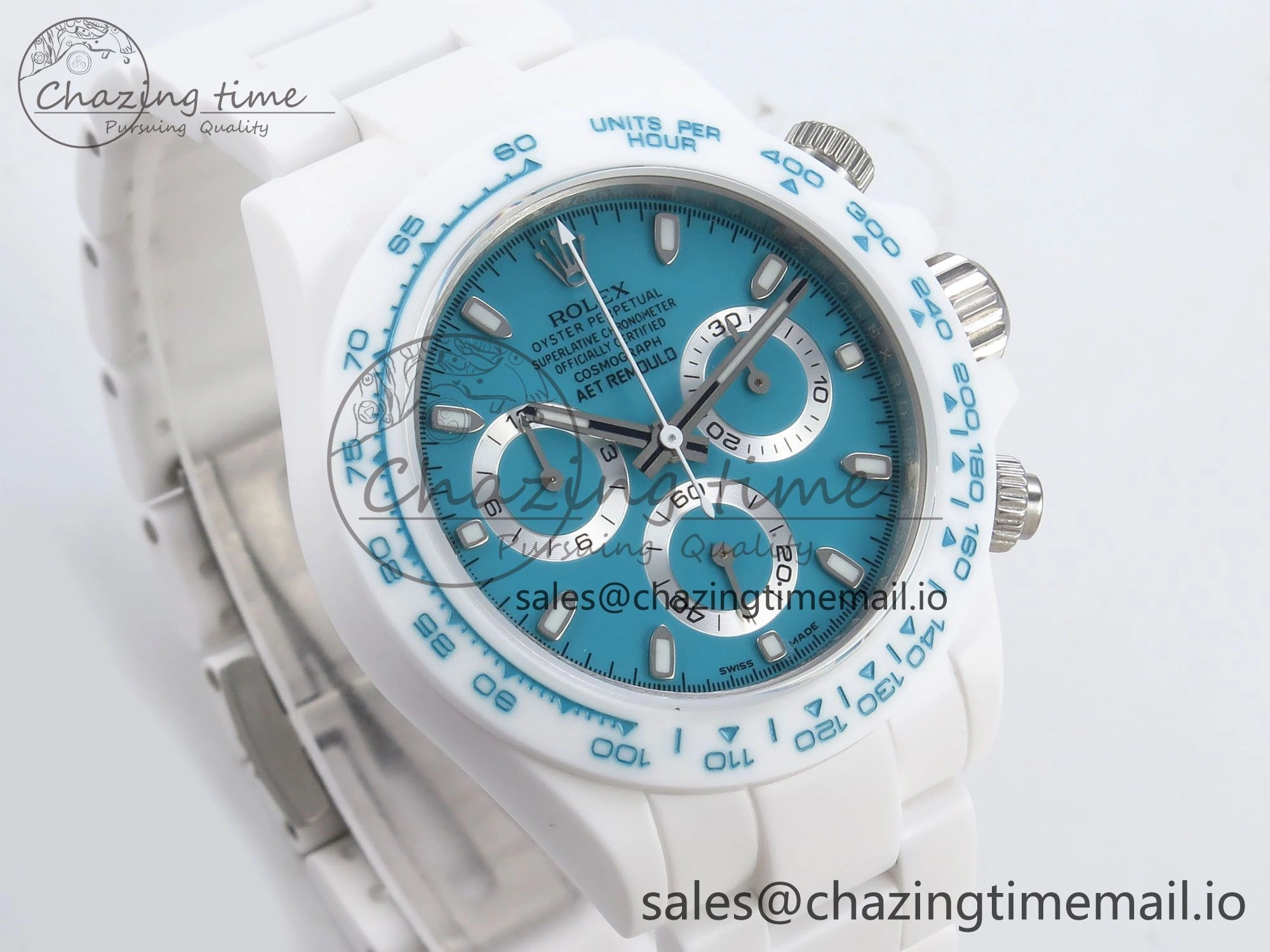 Daytona AET White Ceramic Case and Bracelet Tiffany Blue Dial N6F Best Edition SA GoodFit 1197