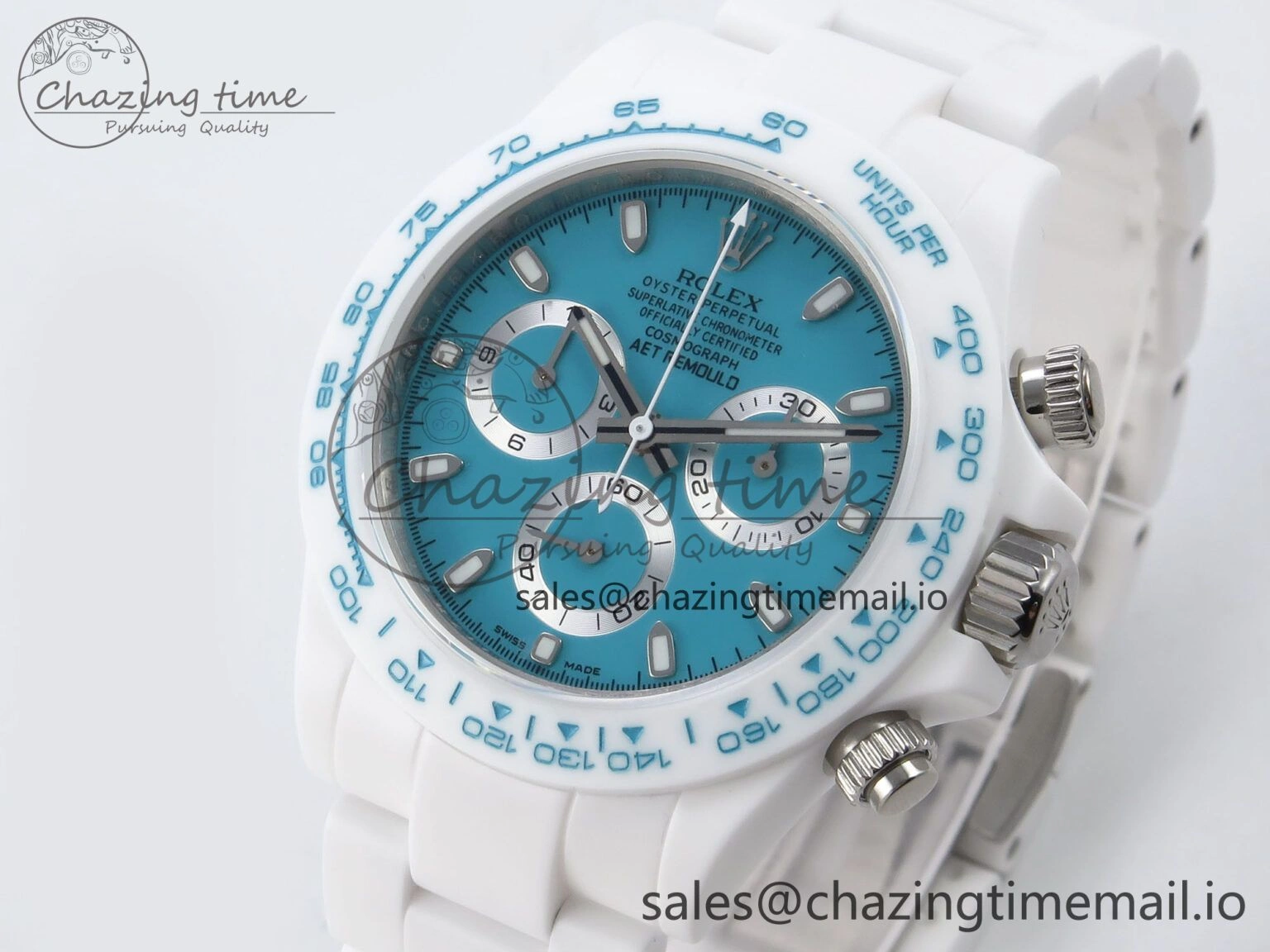Daytona AET White Ceramic Case and Bracelet Tiffany Blue Dial N6F Best Edition SA GoodFit 1197