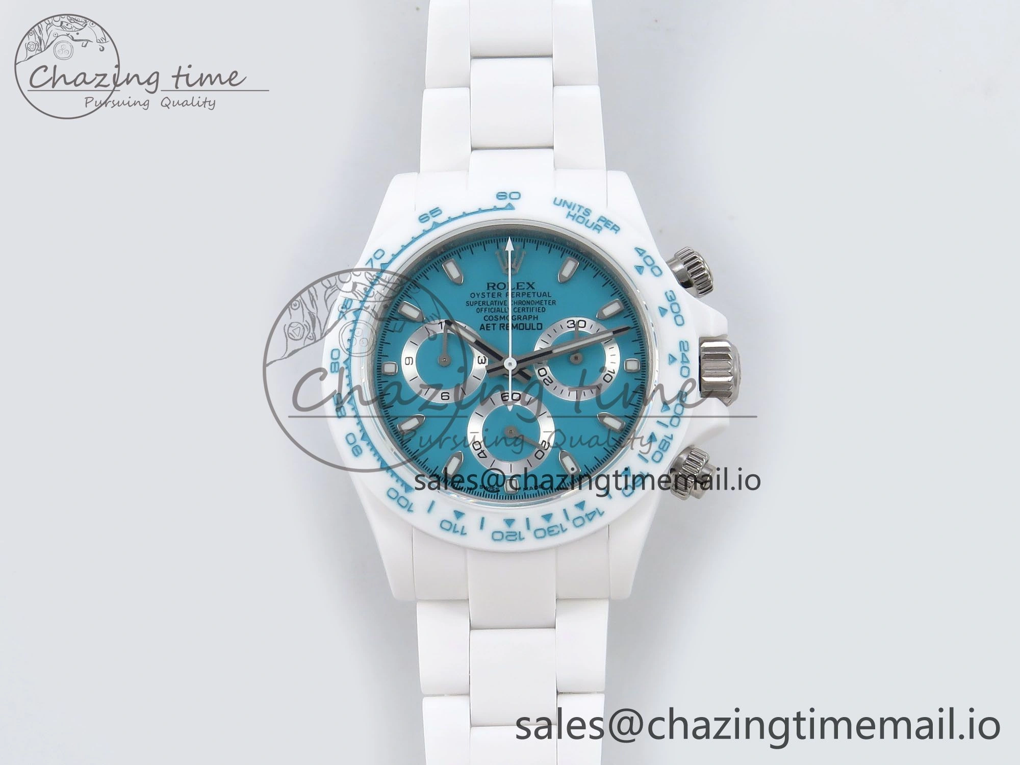 Daytona AET White Ceramic Case and Bracelet Tiffany Blue Dial N6F Best Edition SA GoodFit 1197