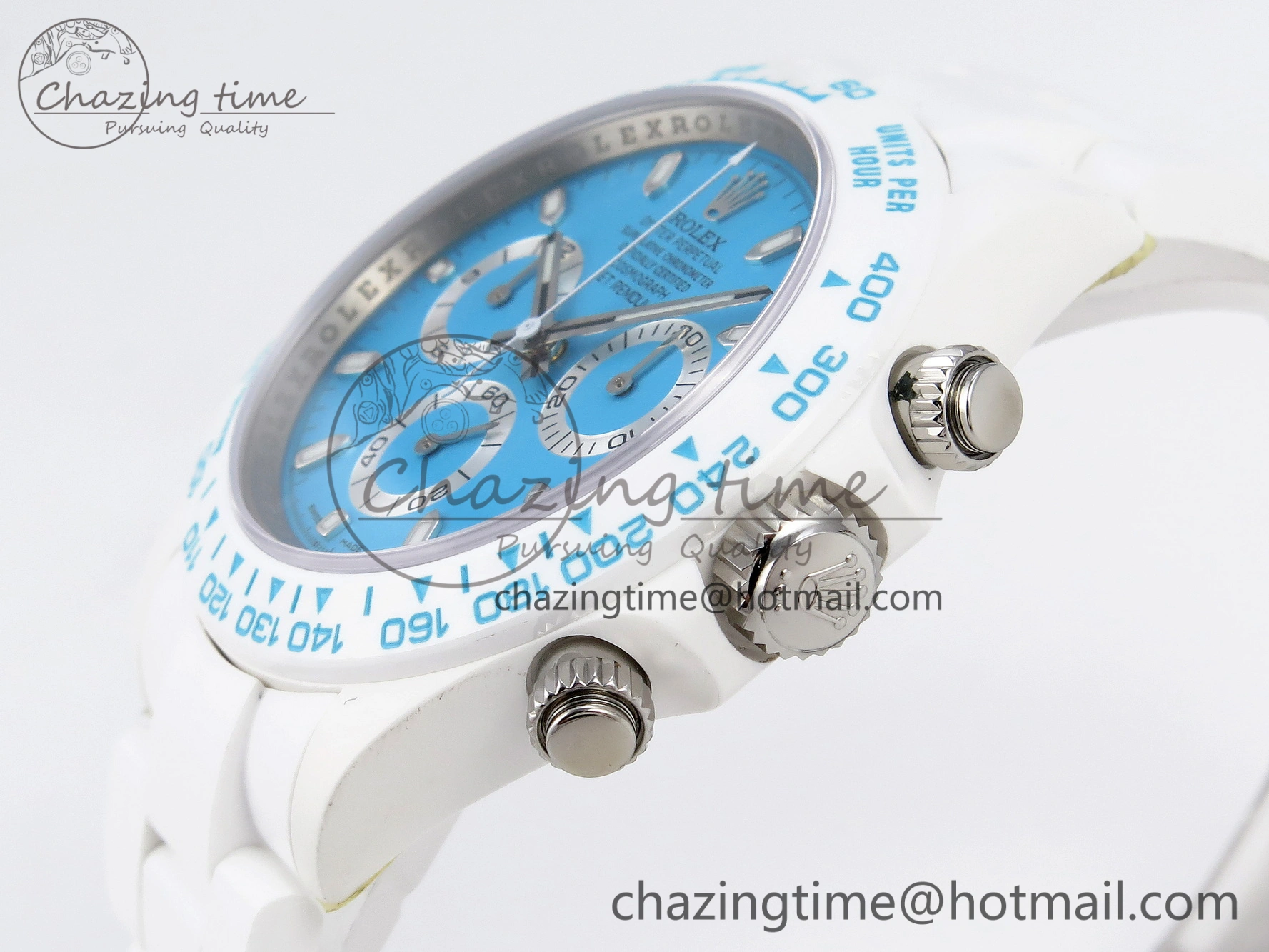 Daytona AET White Ceramic Case and Bracelet Tiffany Blue Dial SA4130 V Flexible 1889