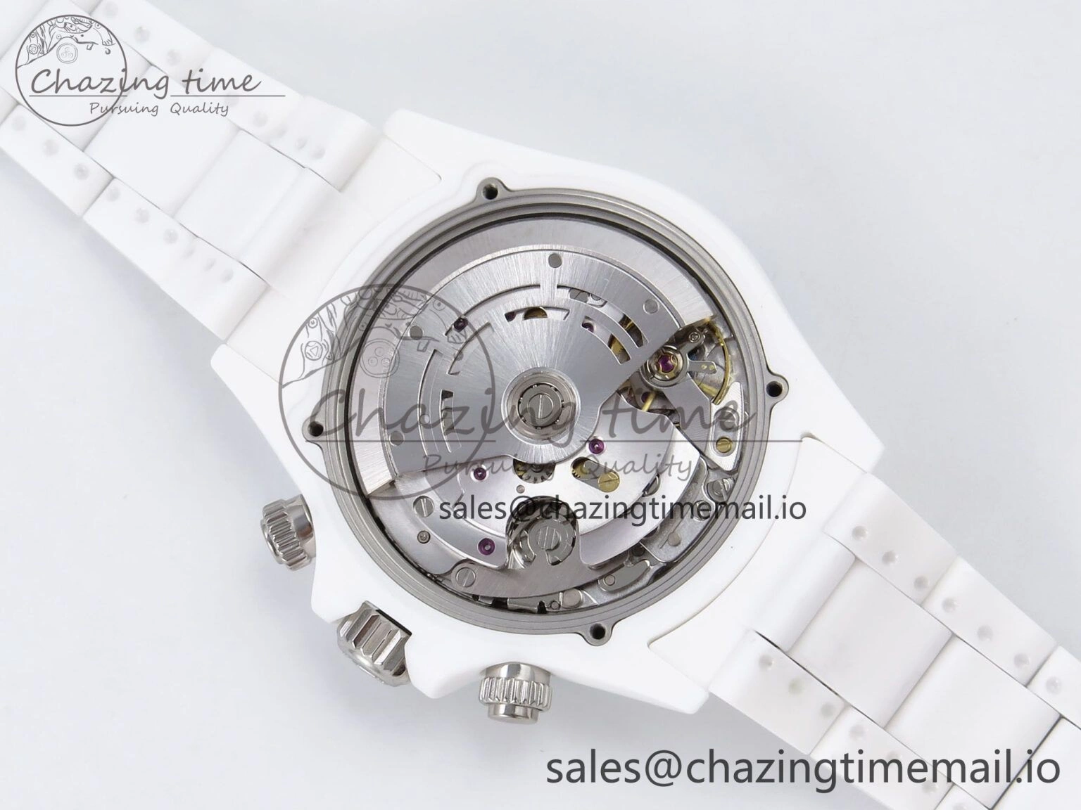 Stylish Daytona AET White Solid Ceramic Case and Bracelet Avocado Green Dial N6F 1:1 Best Edition DD 1172