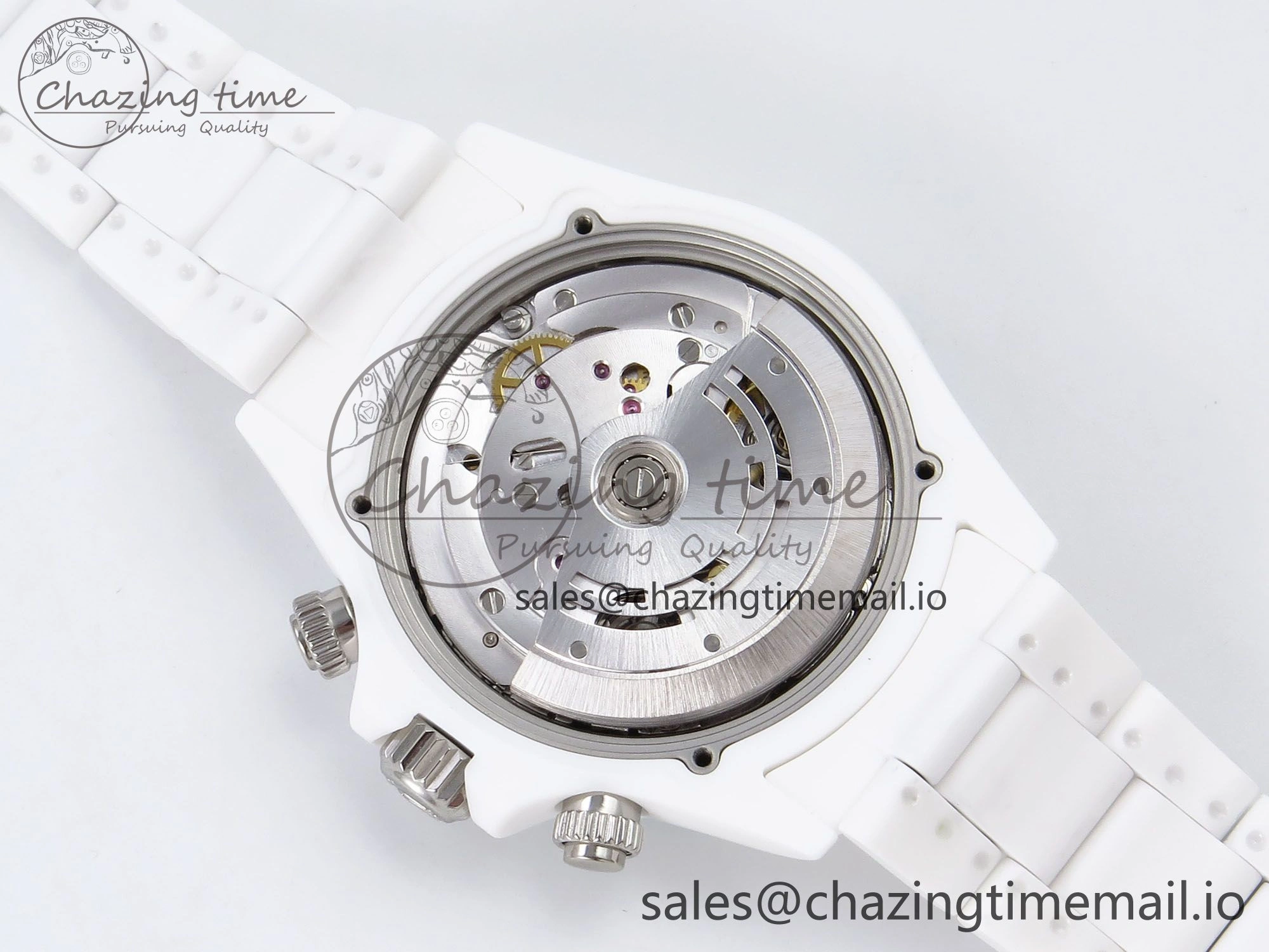 Stylish Daytona AET White Solid Ceramic Case and Bracelet Avocado Green Dial N6F 1:1 Best Edition DD 1172