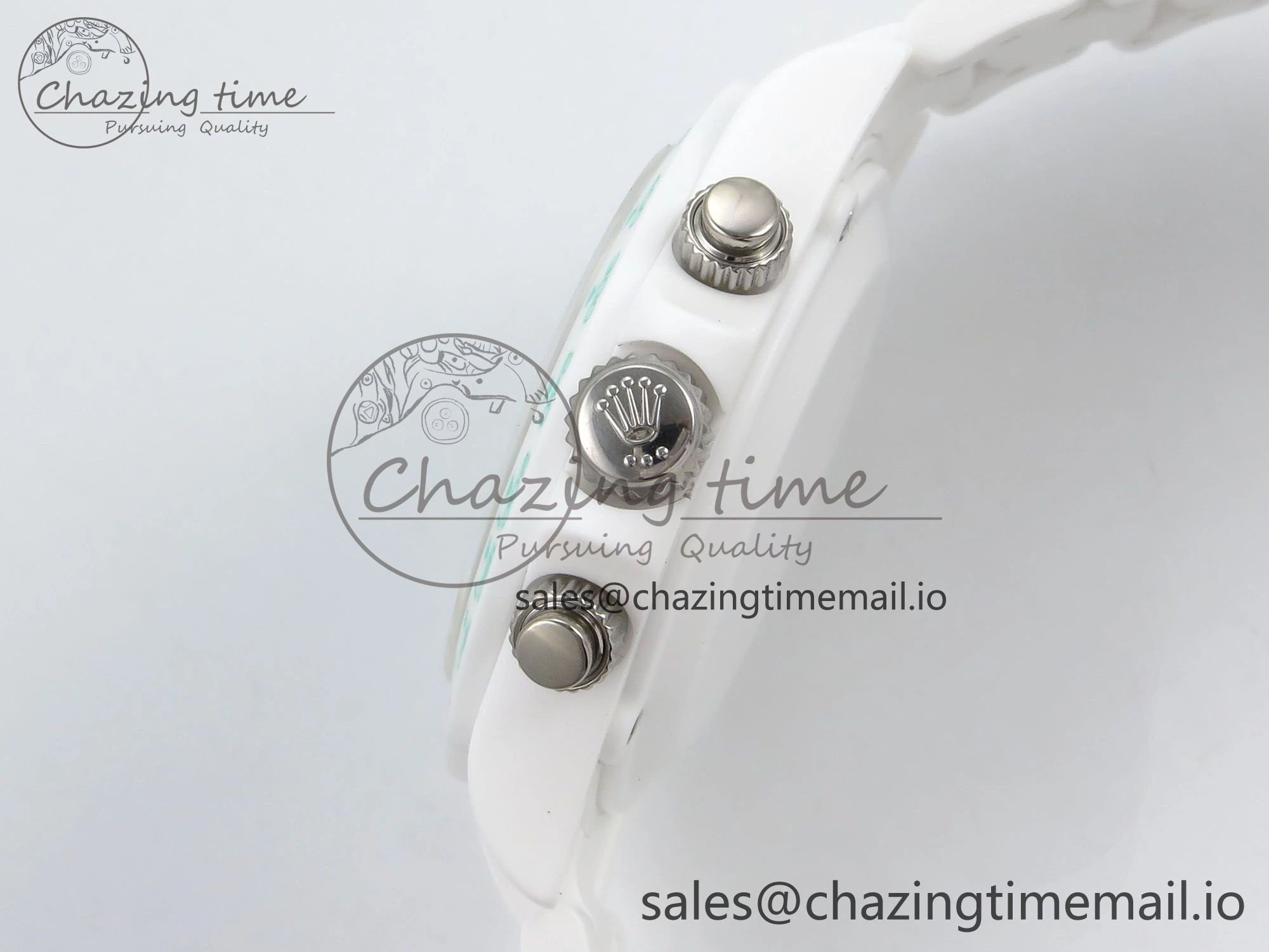 Stylish Daytona AET White Solid Ceramic Case and Bracelet Avocado Green Dial N6F 1:1 Best Edition DD 1172