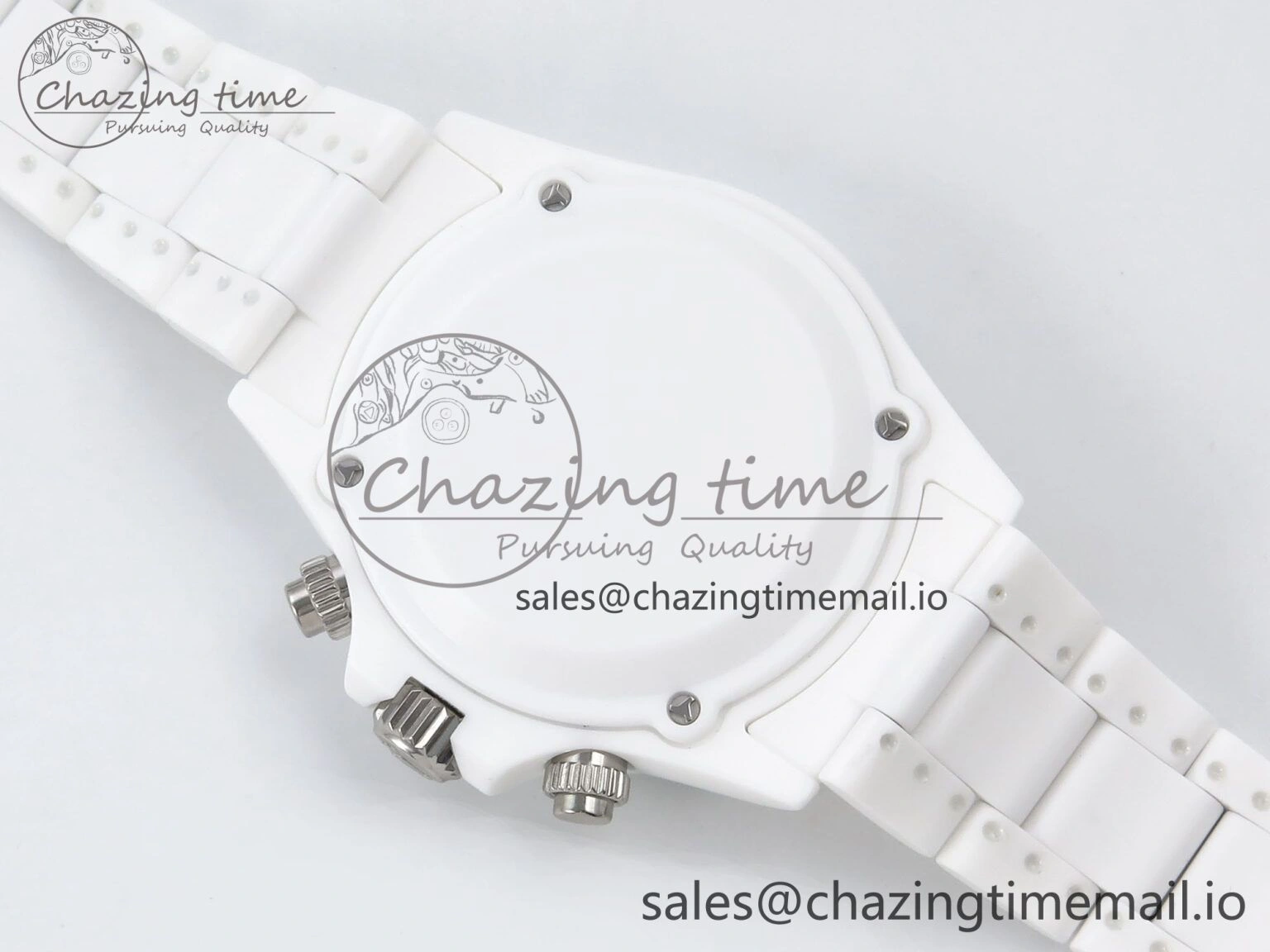Stylish Daytona AET White Solid Ceramic Case and Bracelet Avocado Green Dial N6F 1:1 Best Edition DD 1172