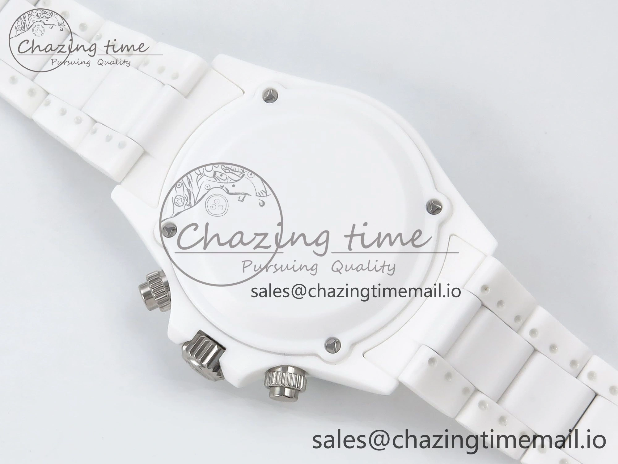 Stylish Daytona AET White Solid Ceramic Case and Bracelet Avocado Green Dial N6F 1:1 Best Edition DD 1172