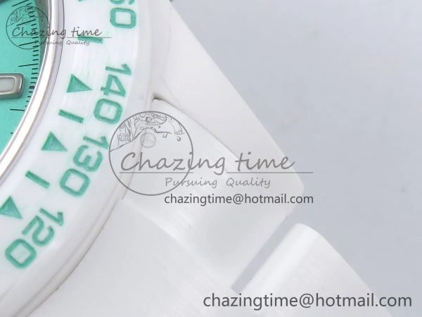 Modern Daytona AET White Solid Ceramic Case and Bracelet Avocado Green Dial ZF 1:1 Best Edition SH 1649