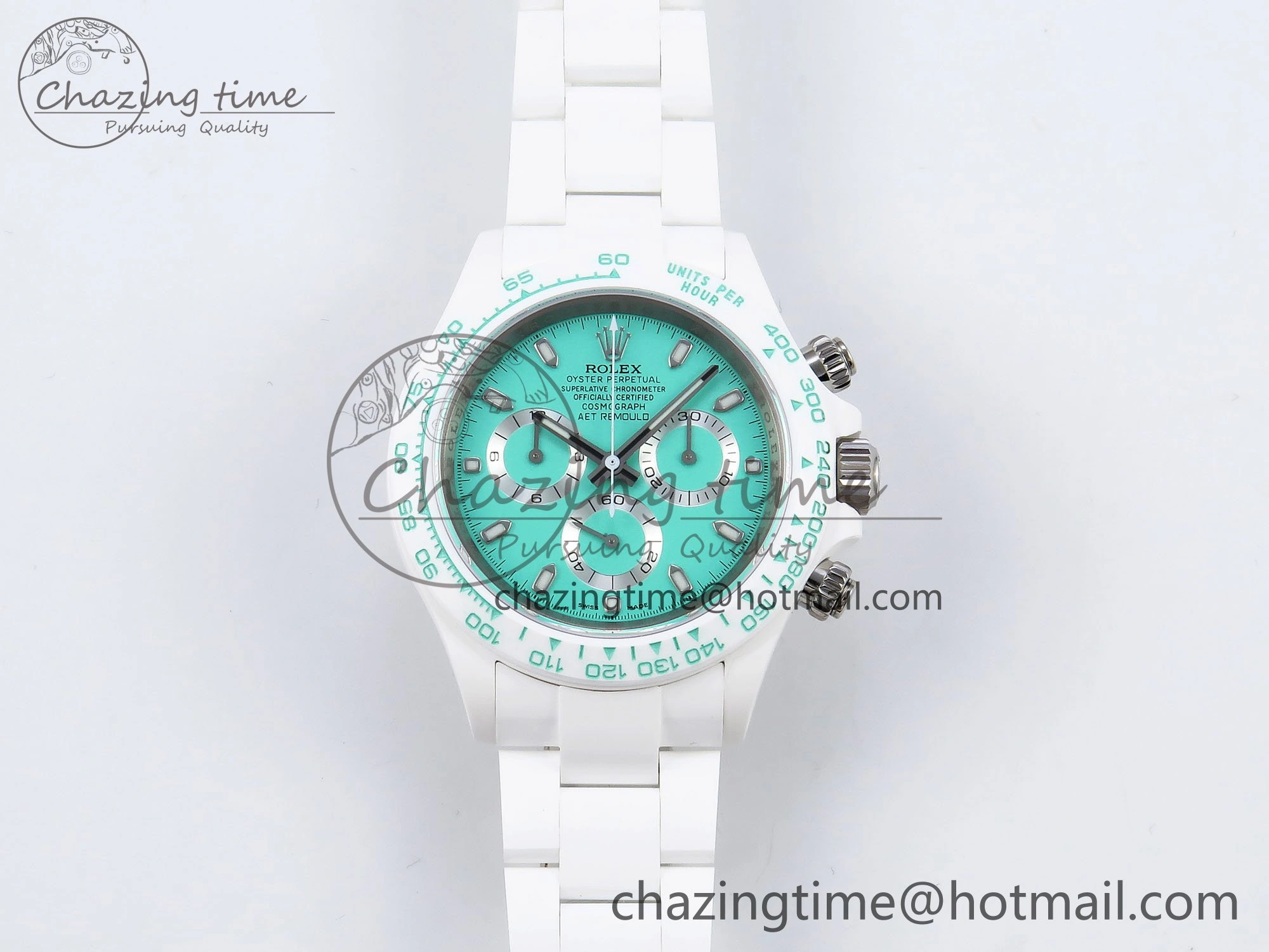 Modern Daytona AET White Solid Ceramic Case and Bracelet Avocado Green Dial ZF 1:1 Best Edition SH 1649