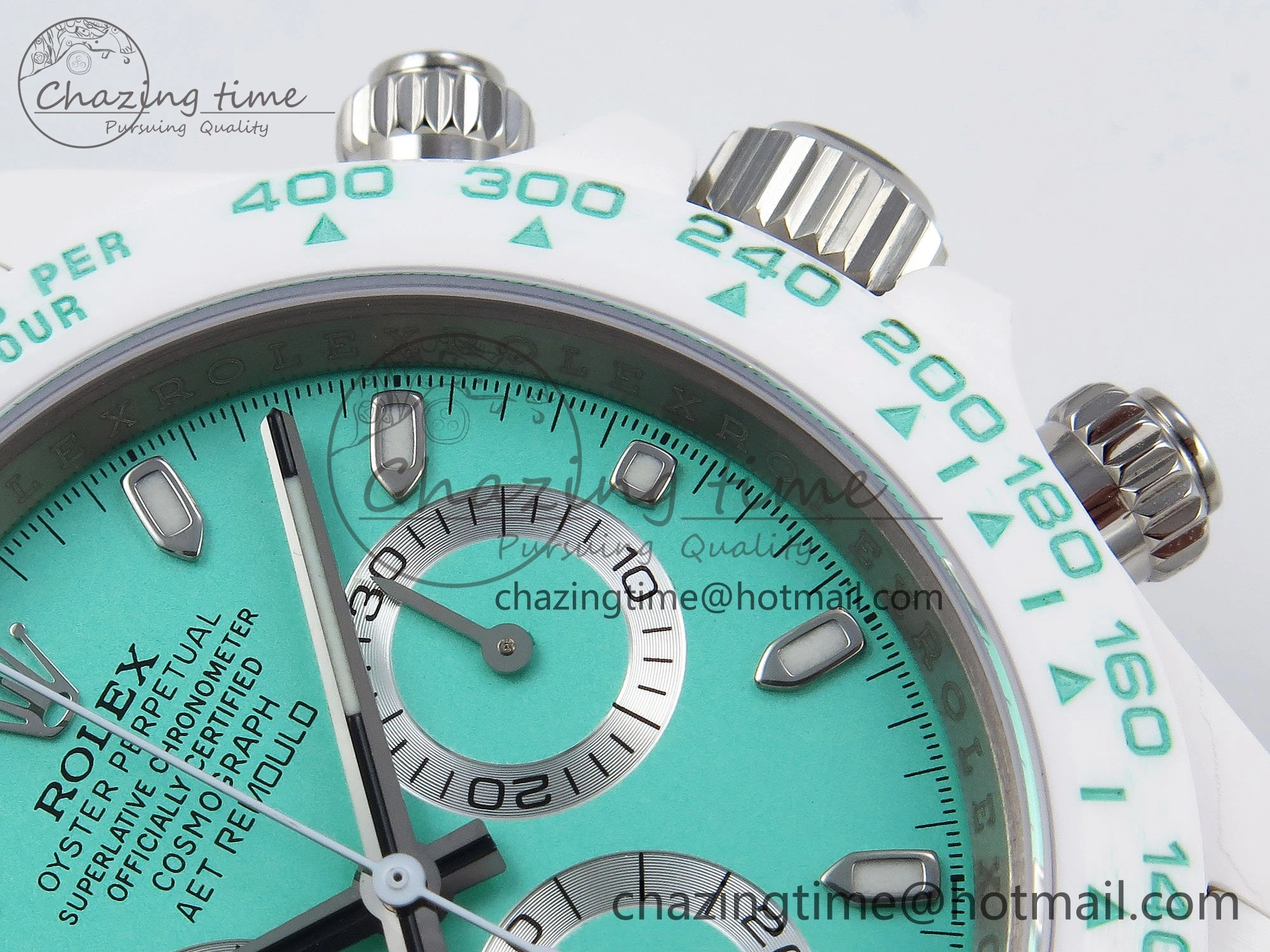 Modern Daytona AET White Solid Ceramic Case and Bracelet Avocado Green Dial ZF 1:1 Best Edition SH 1649