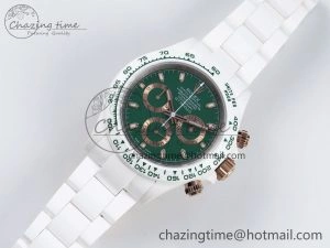 Daytona AET White Solid Ceramic Case and Bracelet Green Dial ZF 1:1 Best Edition SH Efficient 1651