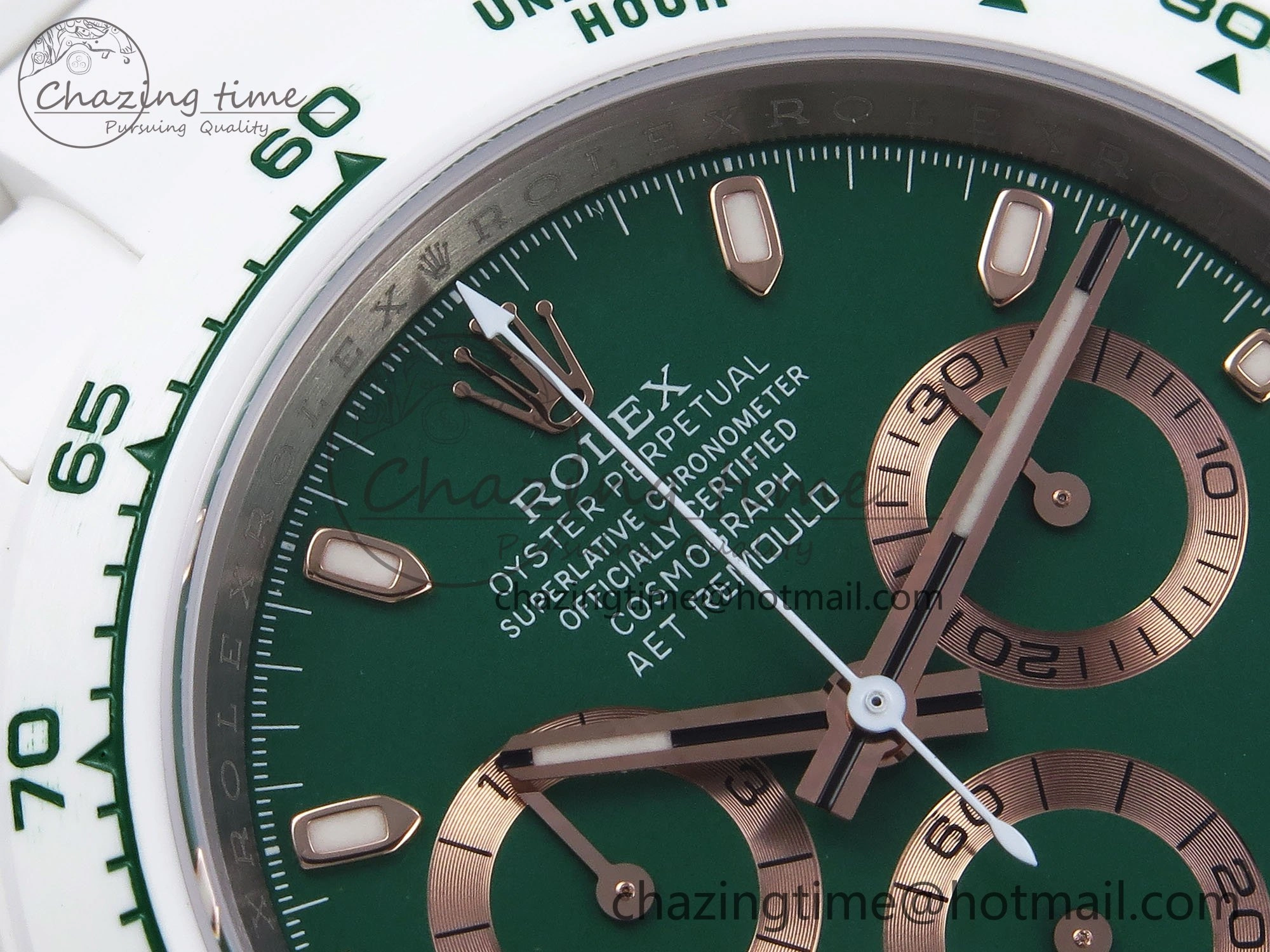 Daytona AET White Solid Ceramic Case and Bracelet Green Dial ZF 1:1 Best Edition SH Efficient 1651