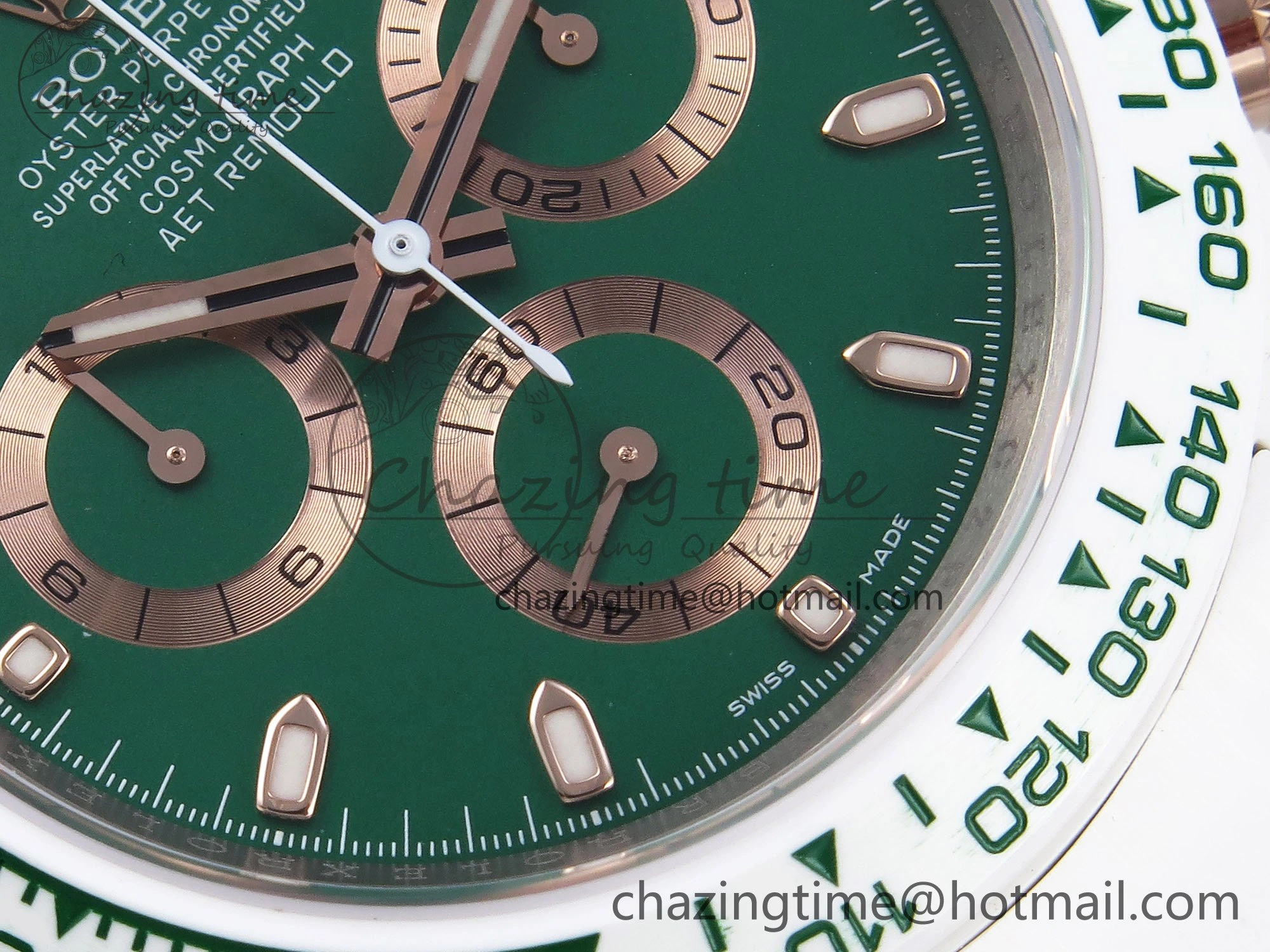 Daytona AET White Solid Ceramic Case and Bracelet Green Dial ZF 1:1 Best Edition SH Efficient 1651