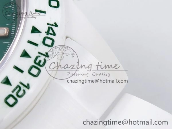 Daytona AET White Solid Ceramic Case and Bracelet Green Dial ZF 1:1 Best Edition SH Efficient 1651
