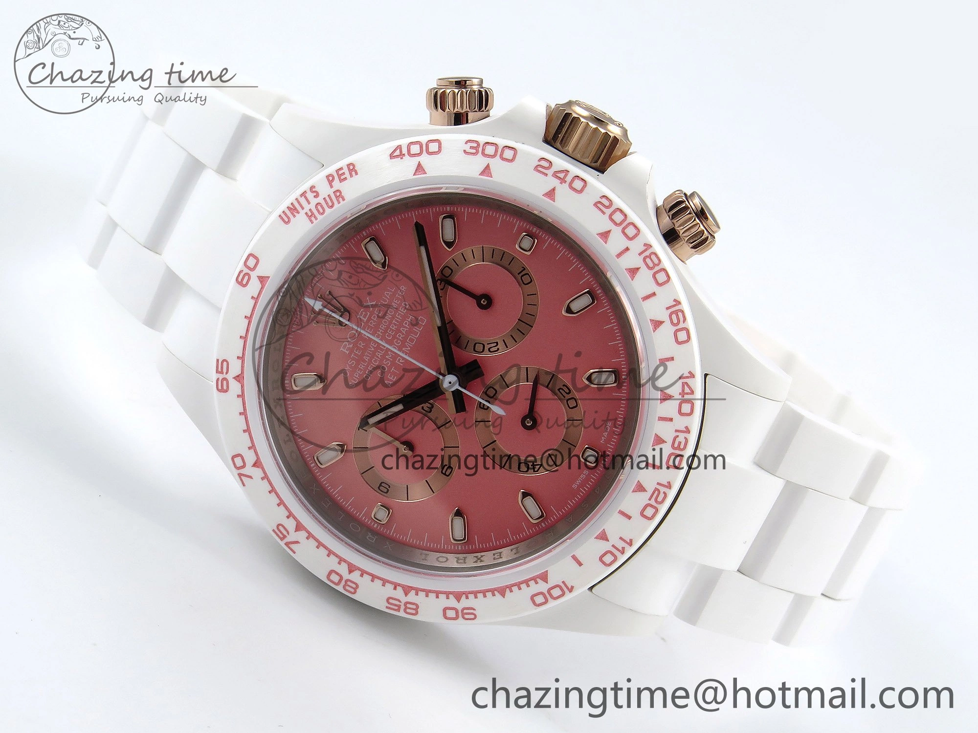 Daytona AET White Solid Ceramic Case and Bracelet Pink Dial ZF 1:1 Best Edition SH Contemporary 1650