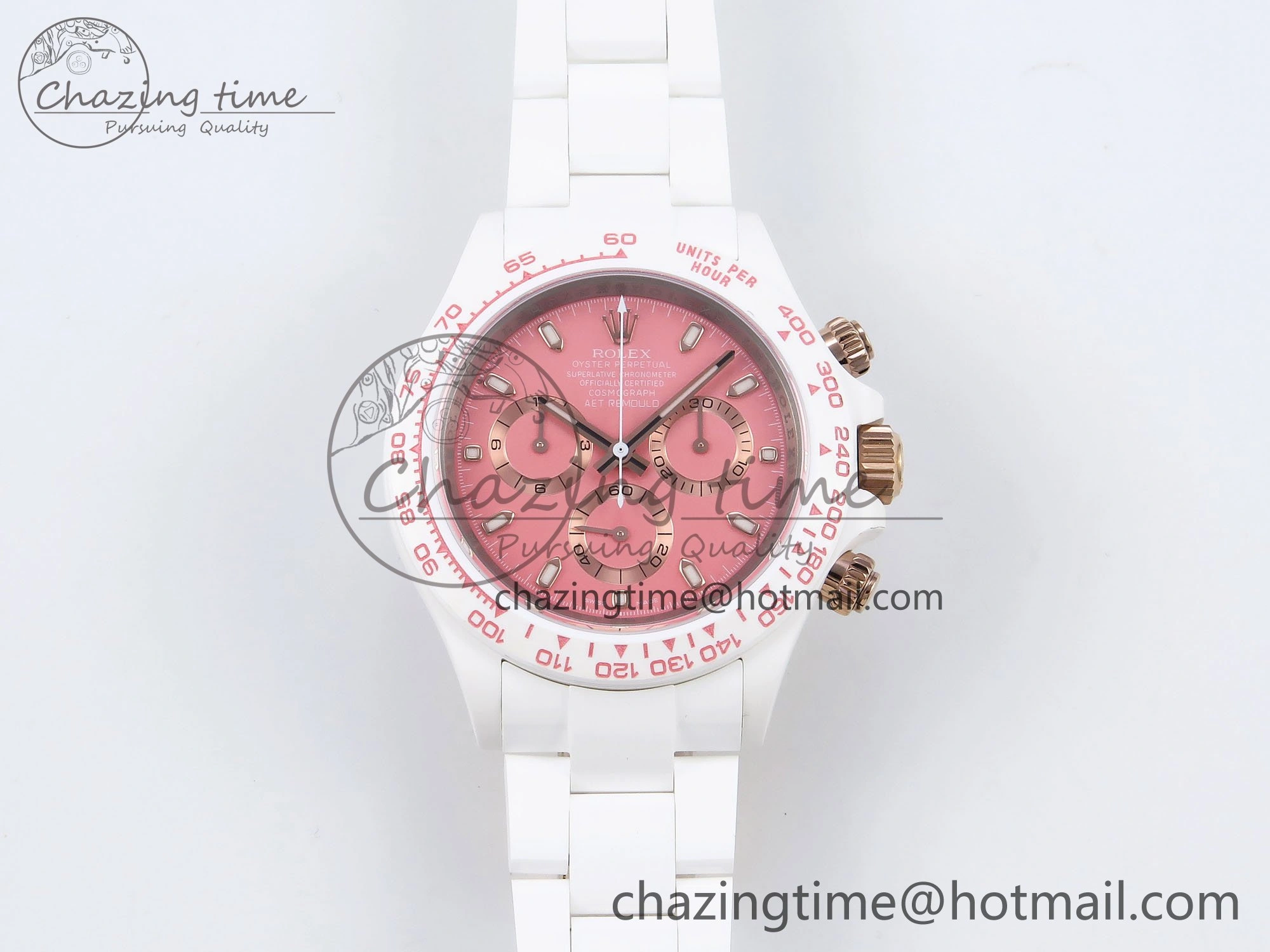 Daytona AET White Solid Ceramic Case and Bracelet Pink Dial ZF 1:1 Best Edition SH Contemporary 1650