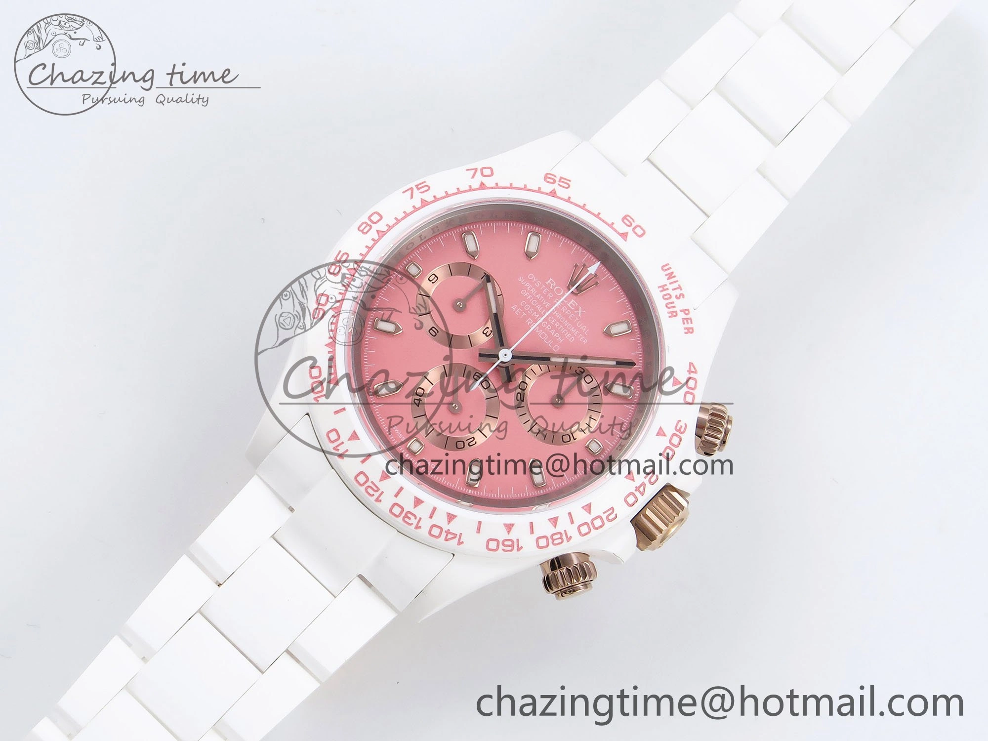 Daytona AET White Solid Ceramic Case and Bracelet Pink Dial ZF 1:1 Best Edition SH Contemporary 1650