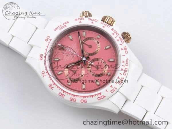 Daytona AET White Solid Ceramic Case and Bracelet Pink Dial ZF 1:1 Best Edition SH Contemporary 1650