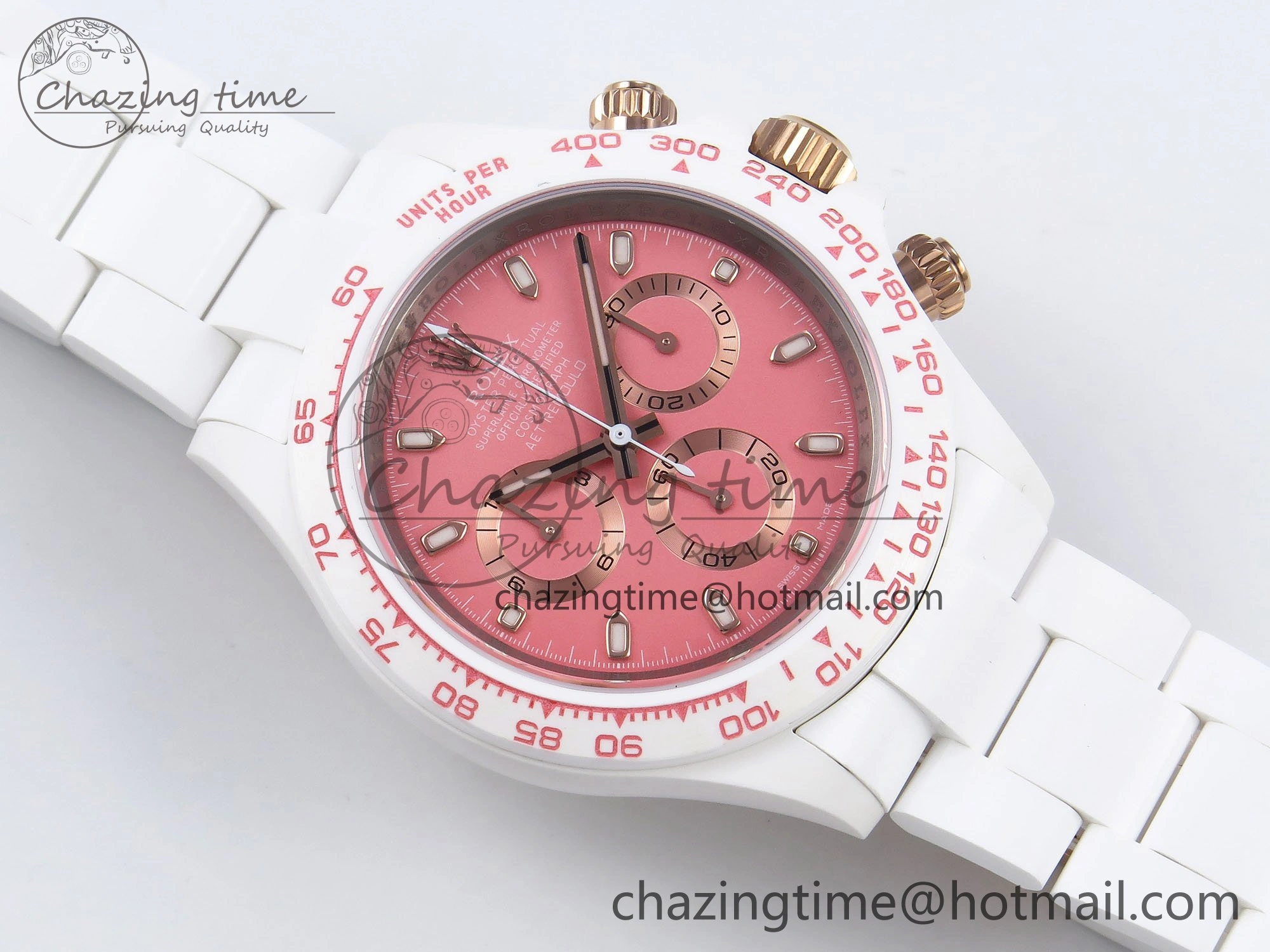 Daytona AET White Solid Ceramic Case and Bracelet Pink Dial ZF 1:1 Best Edition SH Contemporary 1650